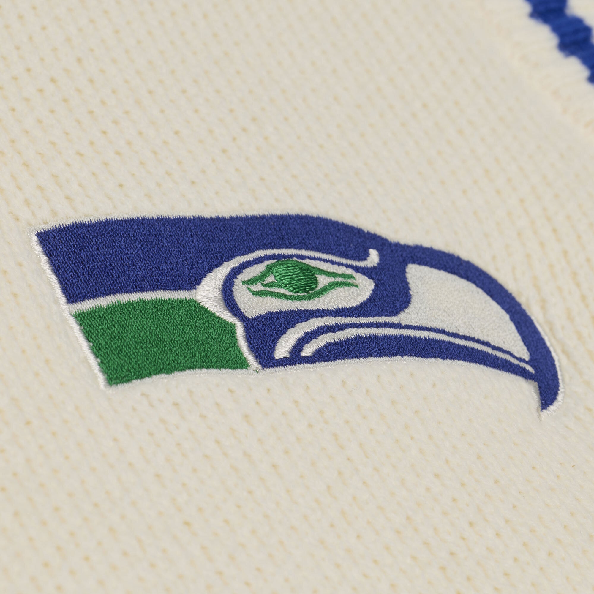 Women's Mitchell & Ness Cream Seattle Seahawks Retro Roots V-Neck Sweater Vest