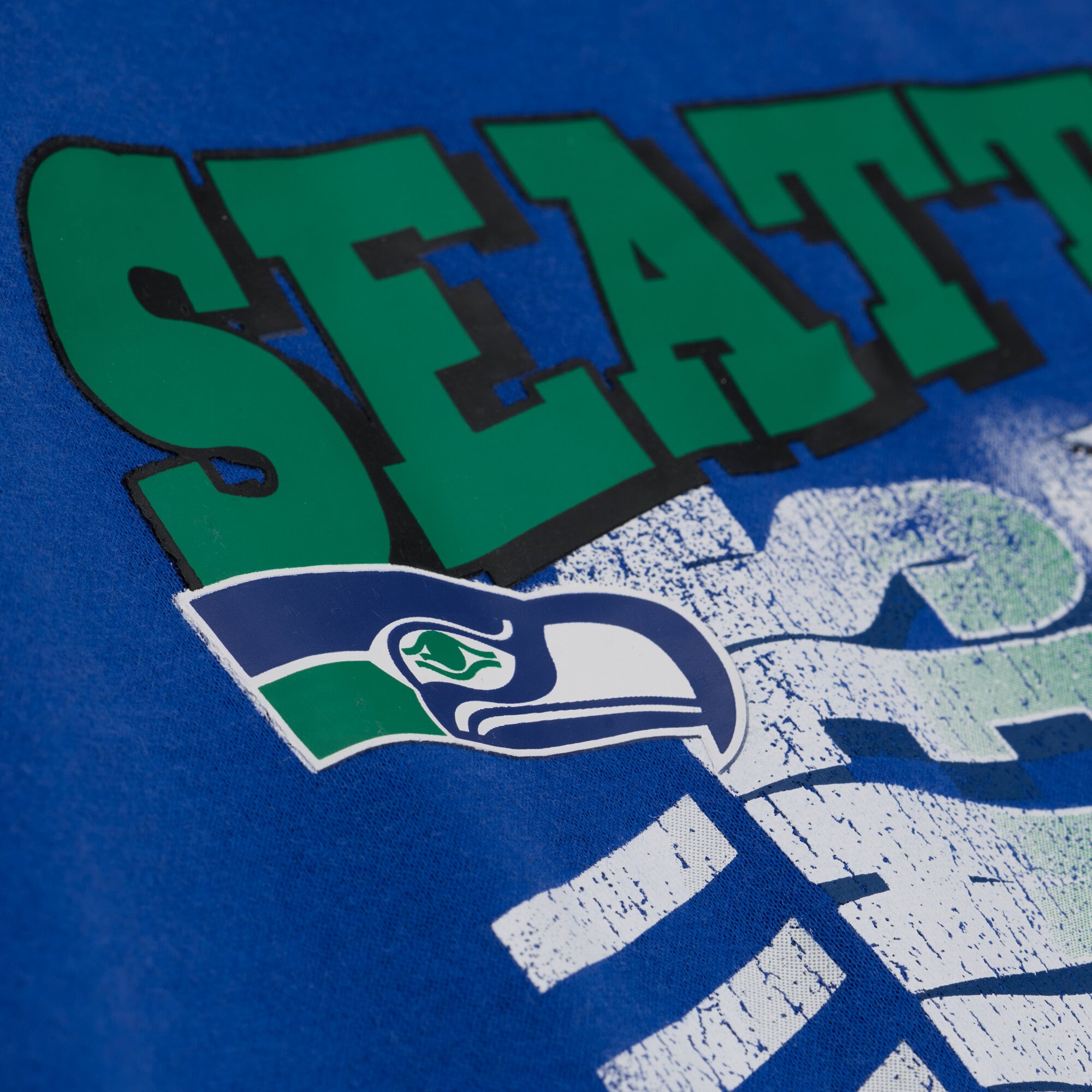 Sweat-shirt à col rond Mitchell & Ness Royal Seattle Seahawks pour femme