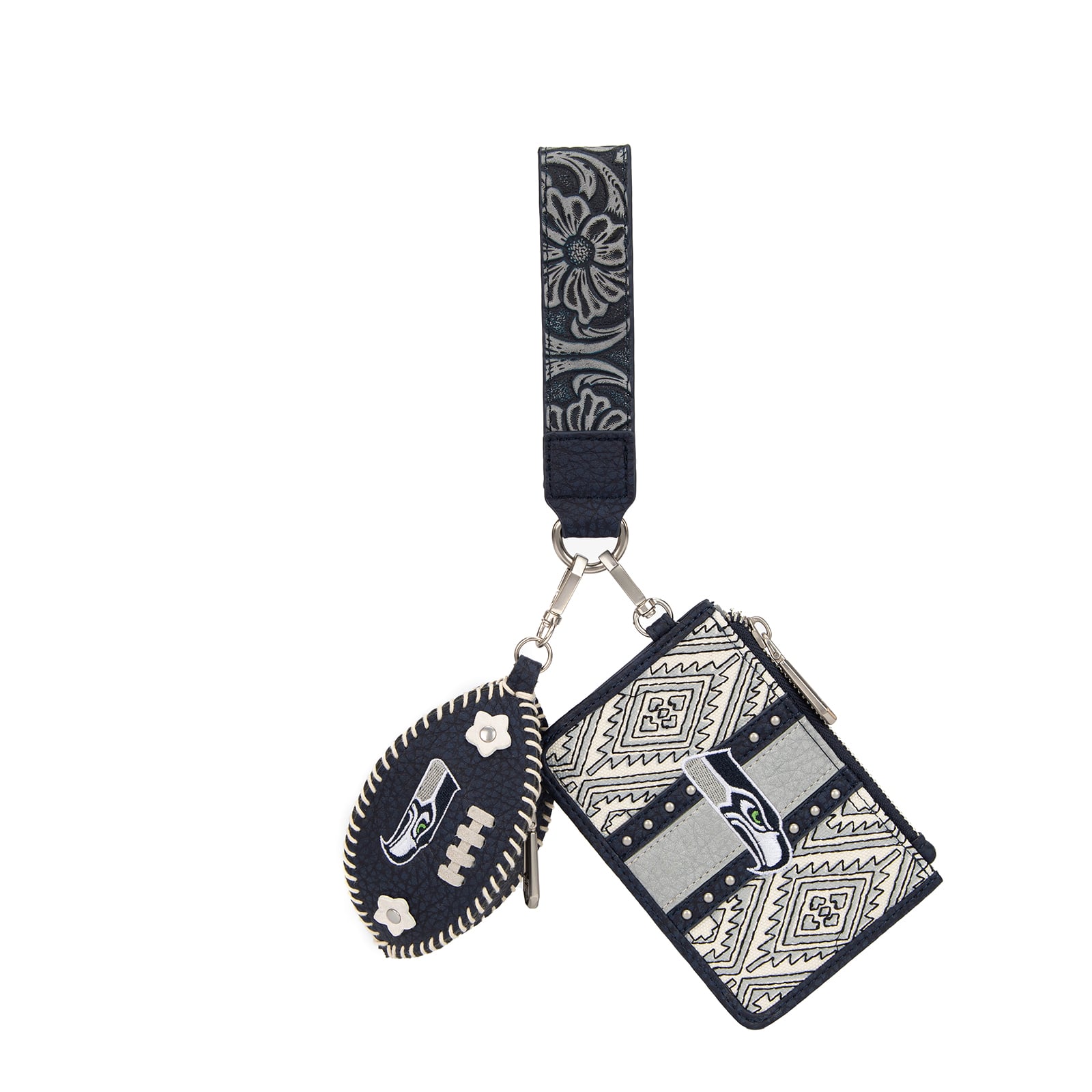 Portefeuille et bracelet porte-clés football Montana West Seattle Seahawks pour femme