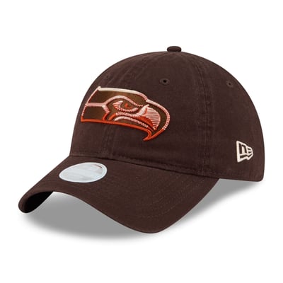 Seattle Seahawks New Era Women's Pumpkin Spice 9TWENTY Adjustable Hat - Brown