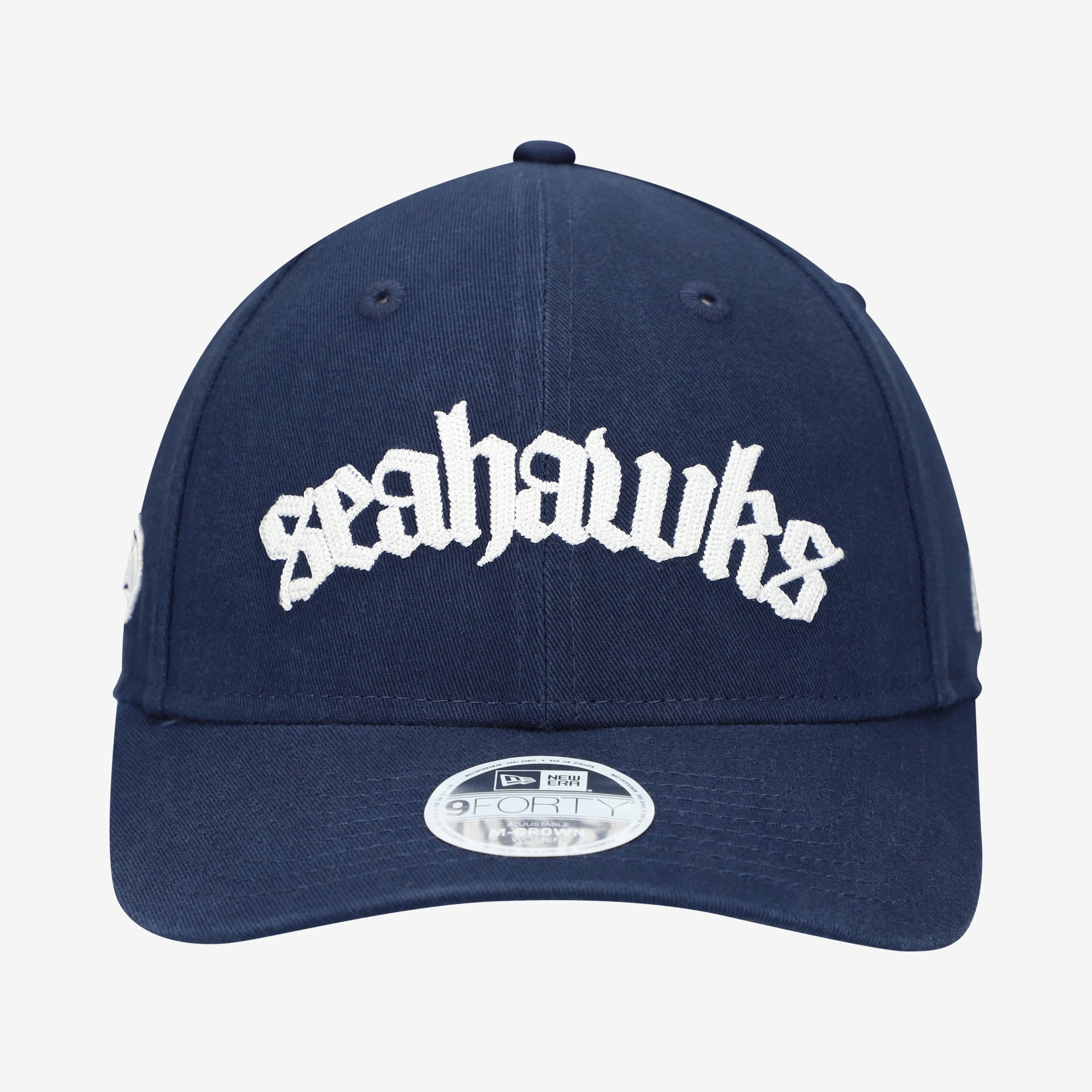 Casquette ajustable New Era College Navy Seattle Seahawks 9FORTY M-Crown pour femme