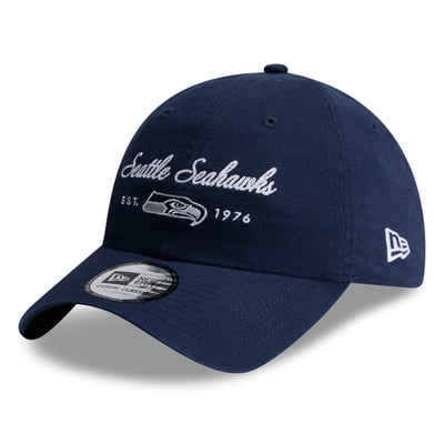 Seattle Seahawks New Era Women's Script Casual Classic Adjustable Hat - College Navy
