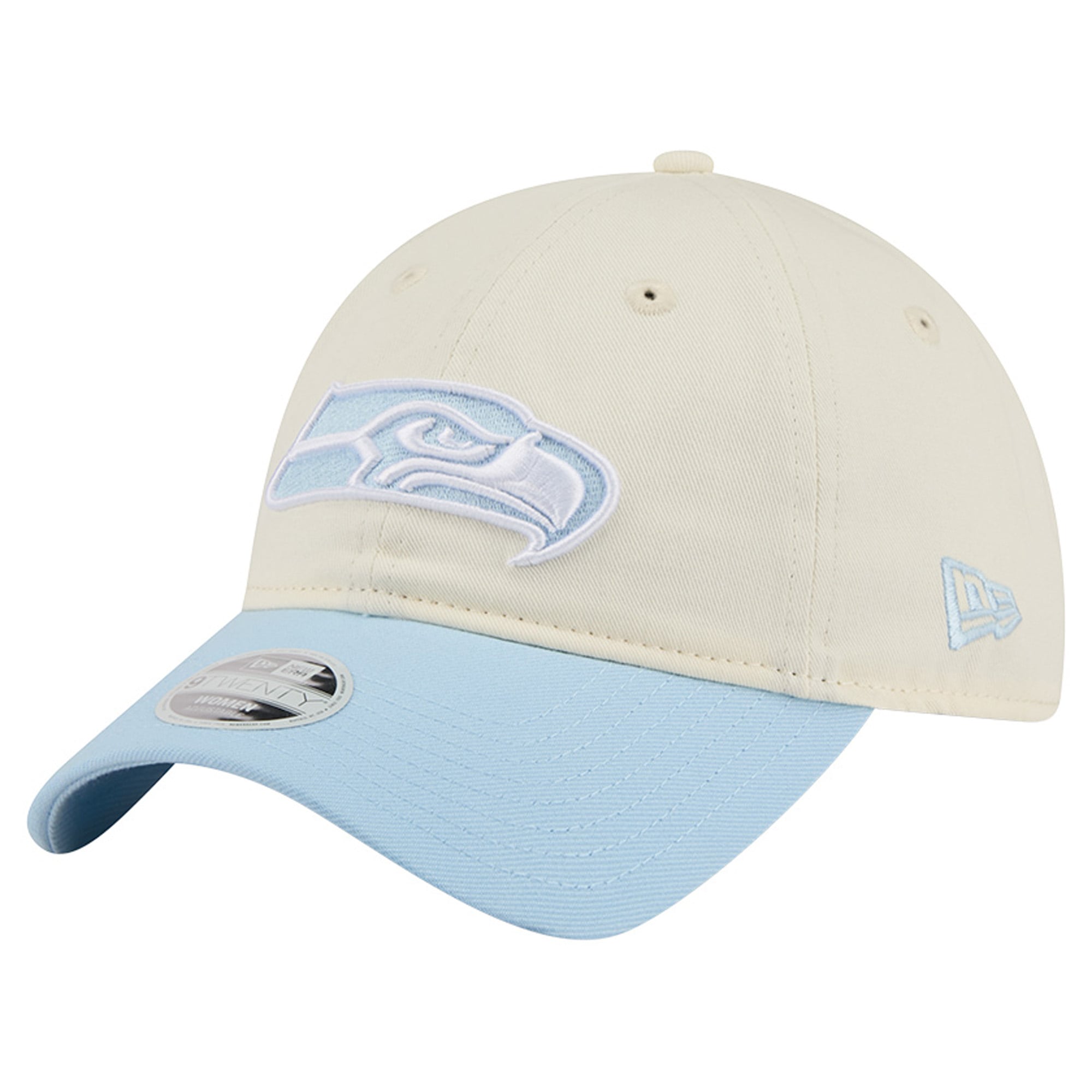 Casquette ajustable New Era crème/bleu côtier Seattle Seahawks 9TWENTY pour femme