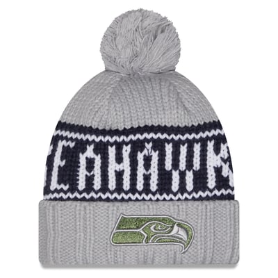 Seattle Seahawks New Era Women's Rivalries Collection Cuffed Knit Hat with Pom - Gray