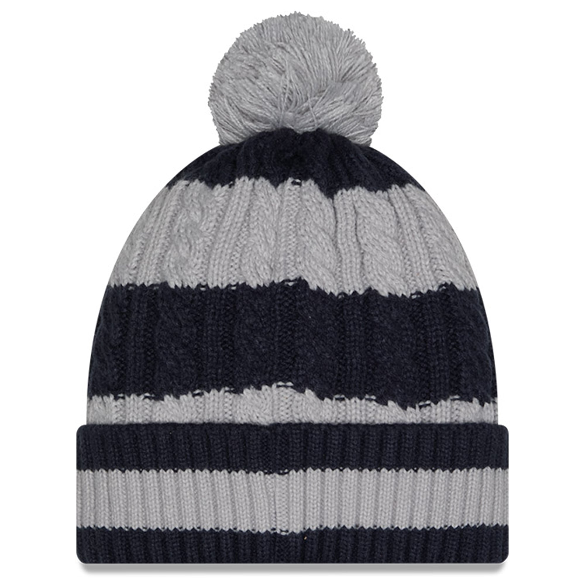 Women's New Era Gray Seattle Seahawks Rivalries Collection Fan Pack Braided Cuffed Knit Hat with Pom