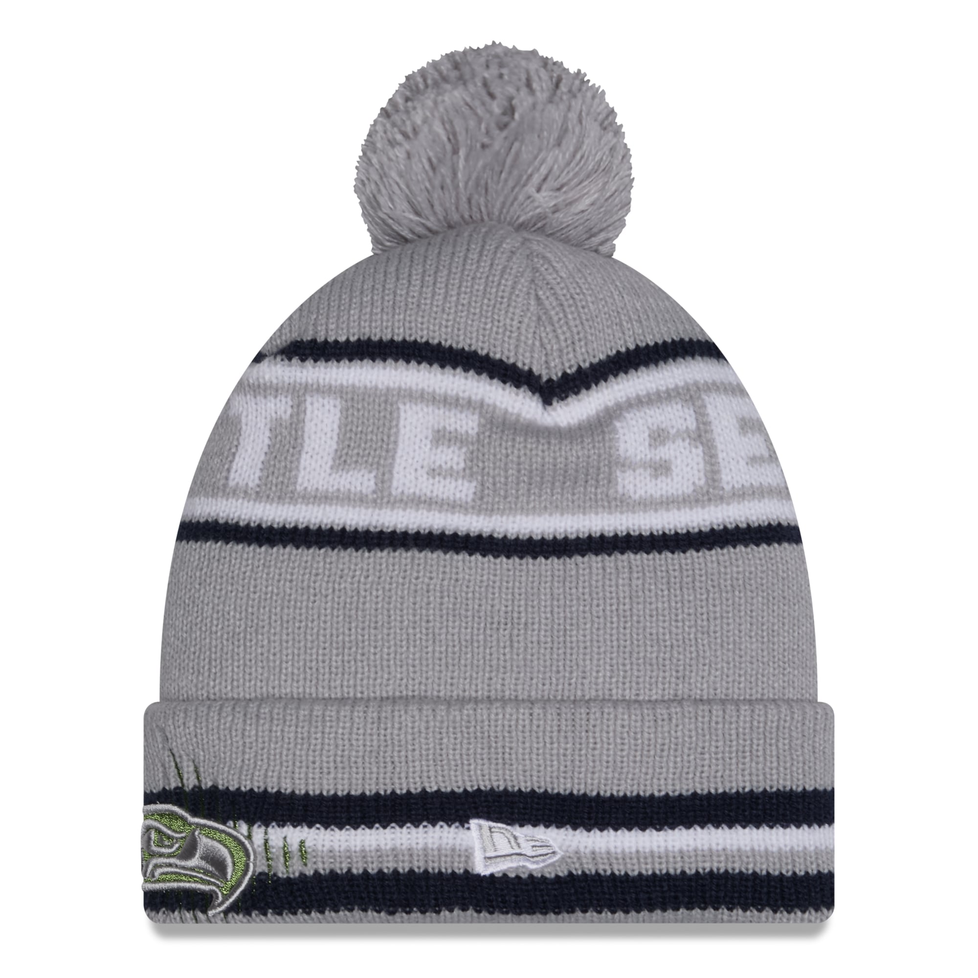 Women's New Era Gray Seattle Seahawks Rivalries Collection Fan Pack Classic Cuffed Knit Hat with Pom