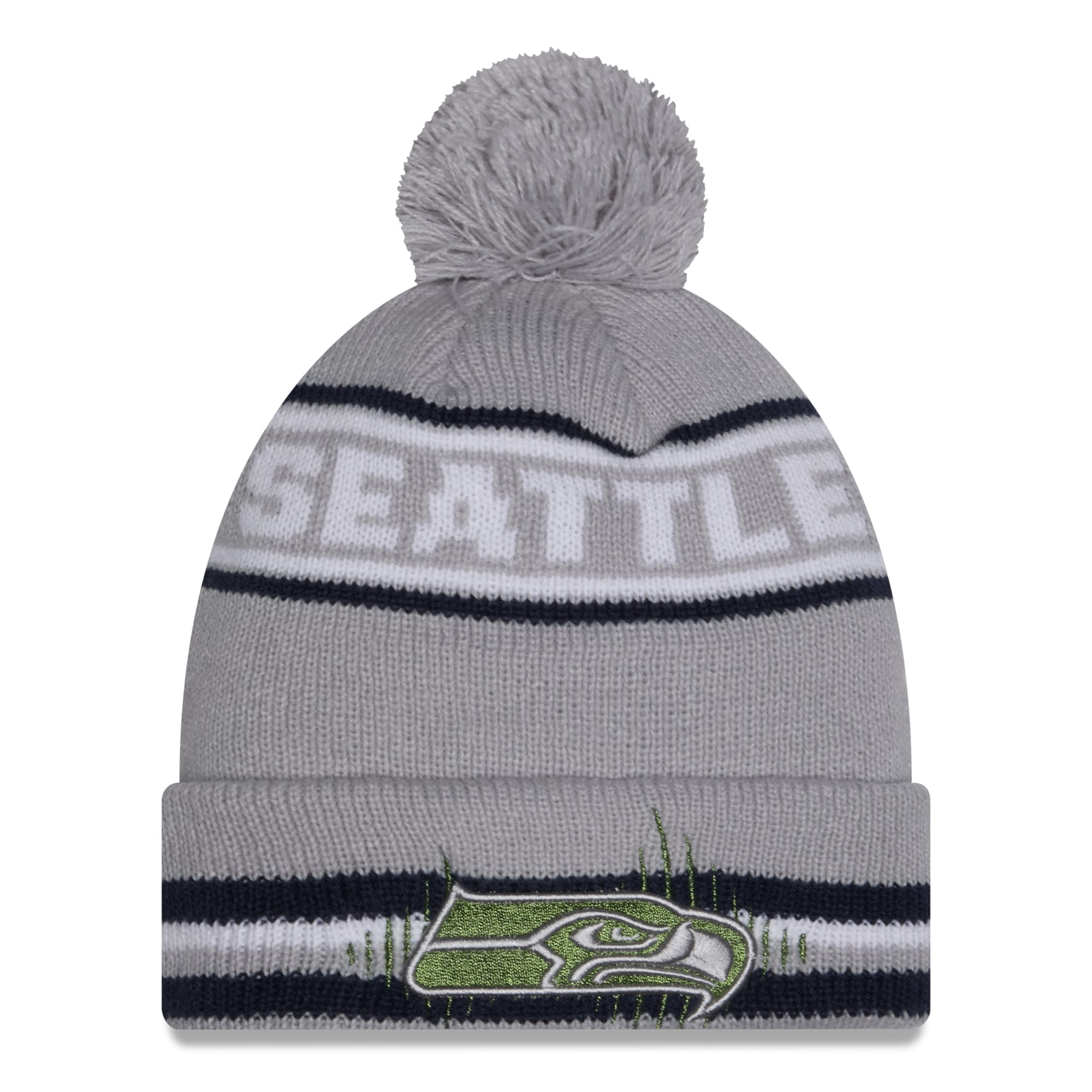 Women's New Era  Gray Seattle Seahawks Rivalries Collection Fan Pack Classic Cuffed Knit Hat with Pom
