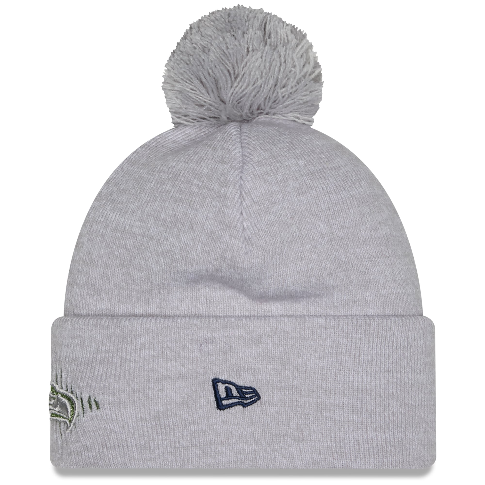 Women's New Era Gray Seattle Seahawks Rivalries Collection Fan Pack Marled Cuffed Knit Hat with Pom
