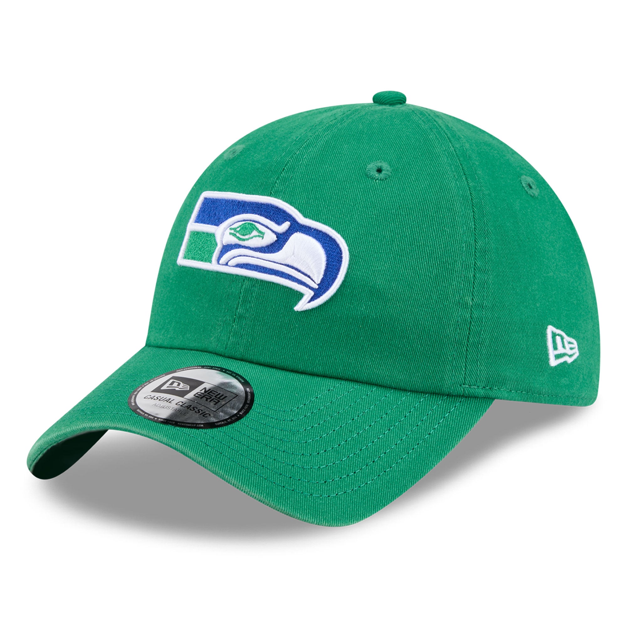 Casquette New Era verte Seattle Seahawks pour femme, style rétro, classique et ajustable