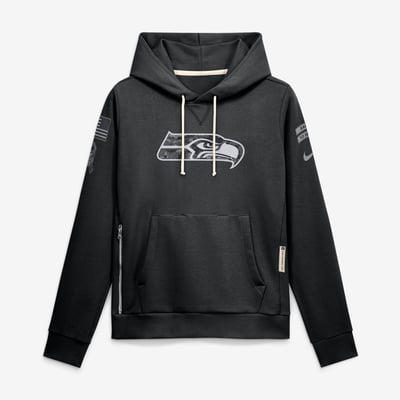  Seattle Seahawks Nike Women's 2026 Salute to Service Sideline Dri-FIT Pullover Hoodie - Black