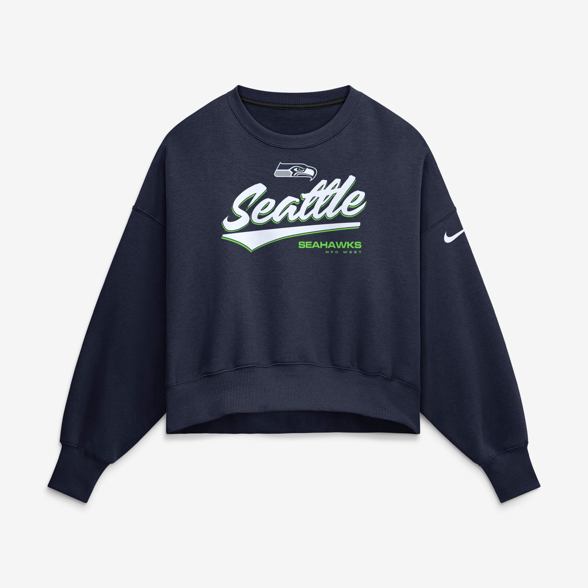 Sweat-shirt polaire surdimensionné Phoenix gris Nike Seattle Seahawks pour femme