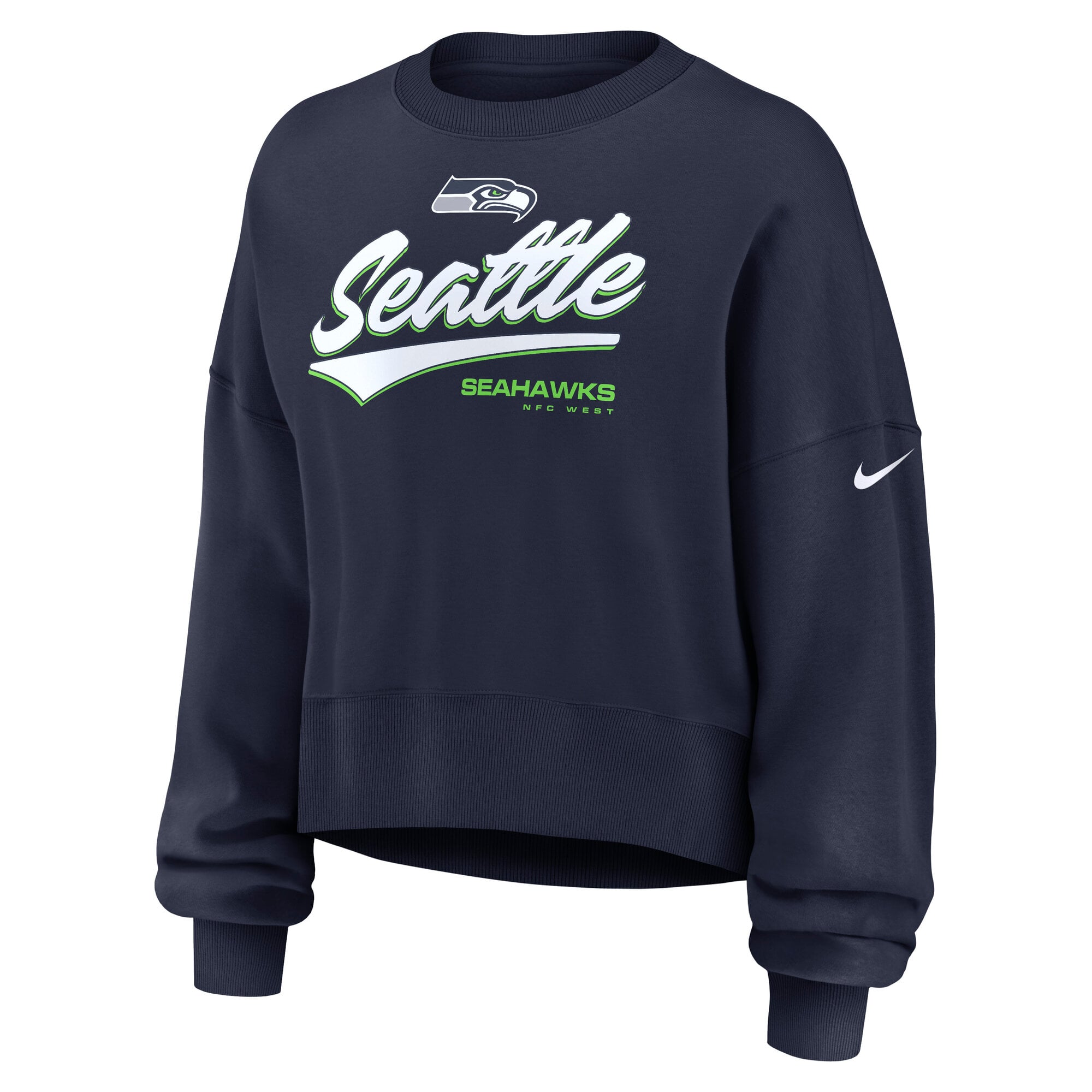Sweat-shirt polaire surdimensionné Phoenix gris Nike Seattle Seahawks pour femme