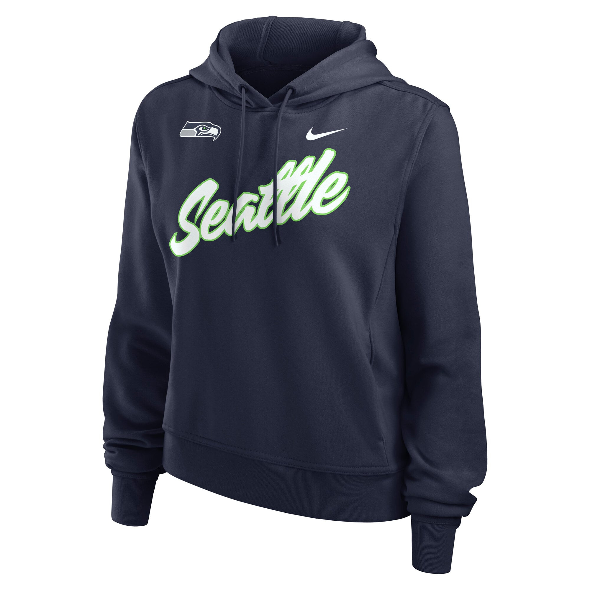 Sweat à capuche Nike College Navy Seattle Seahawks Performance One Tri-Blend Dri-FIT pour femme
