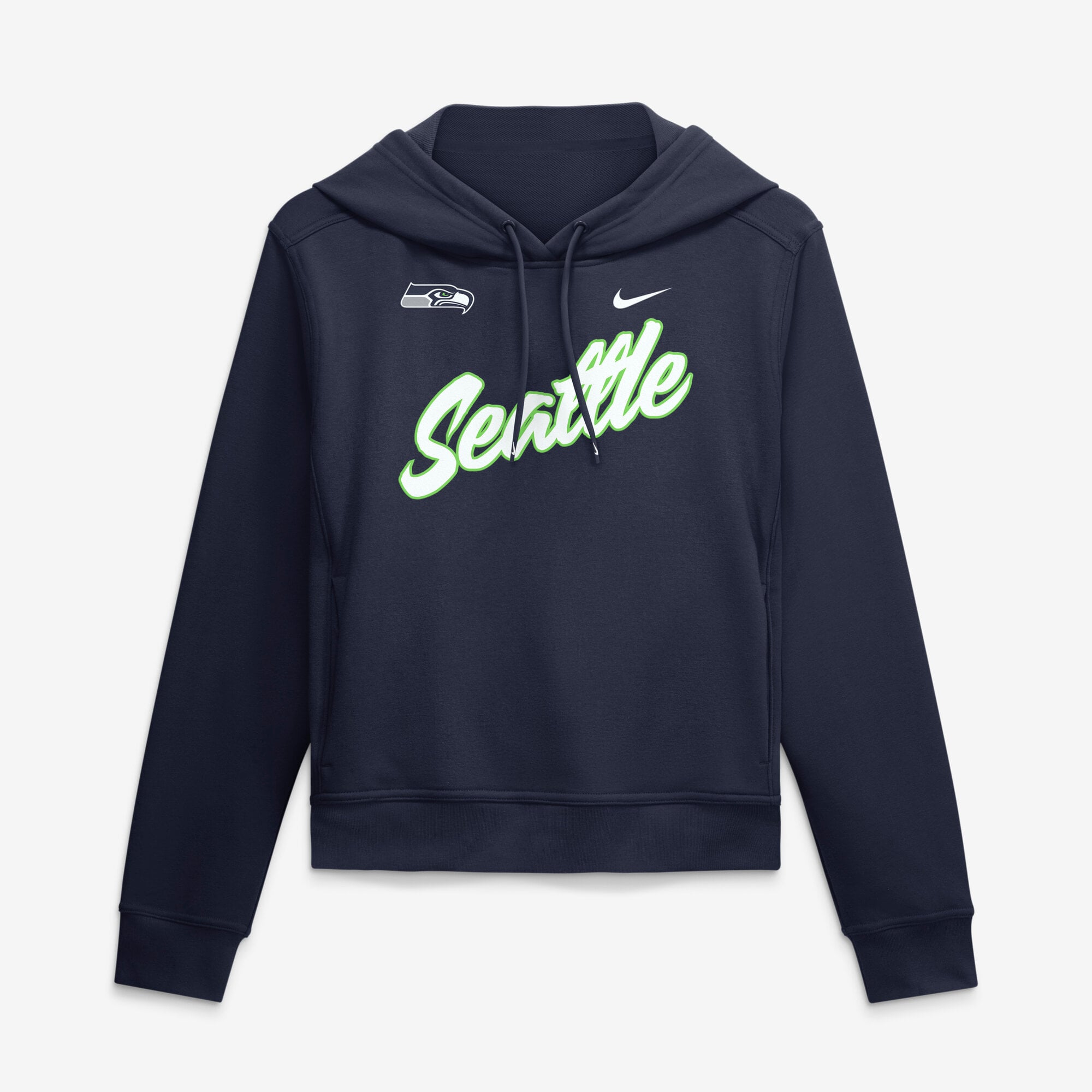 Sweat à capuche Nike College Navy Seattle Seahawks Performance One Tri-Blend Dri-FIT pour femme