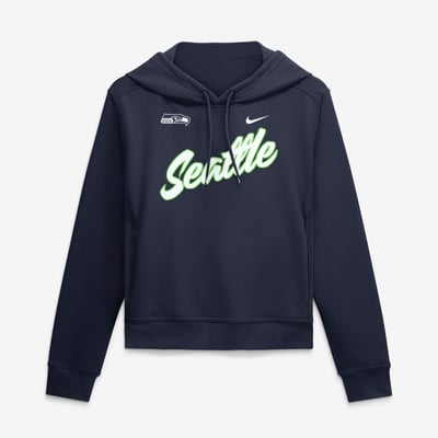 Seattle Seahawks Nike Women's Performance One Tri-Blend Dri-FIT Hoodie - College Navy