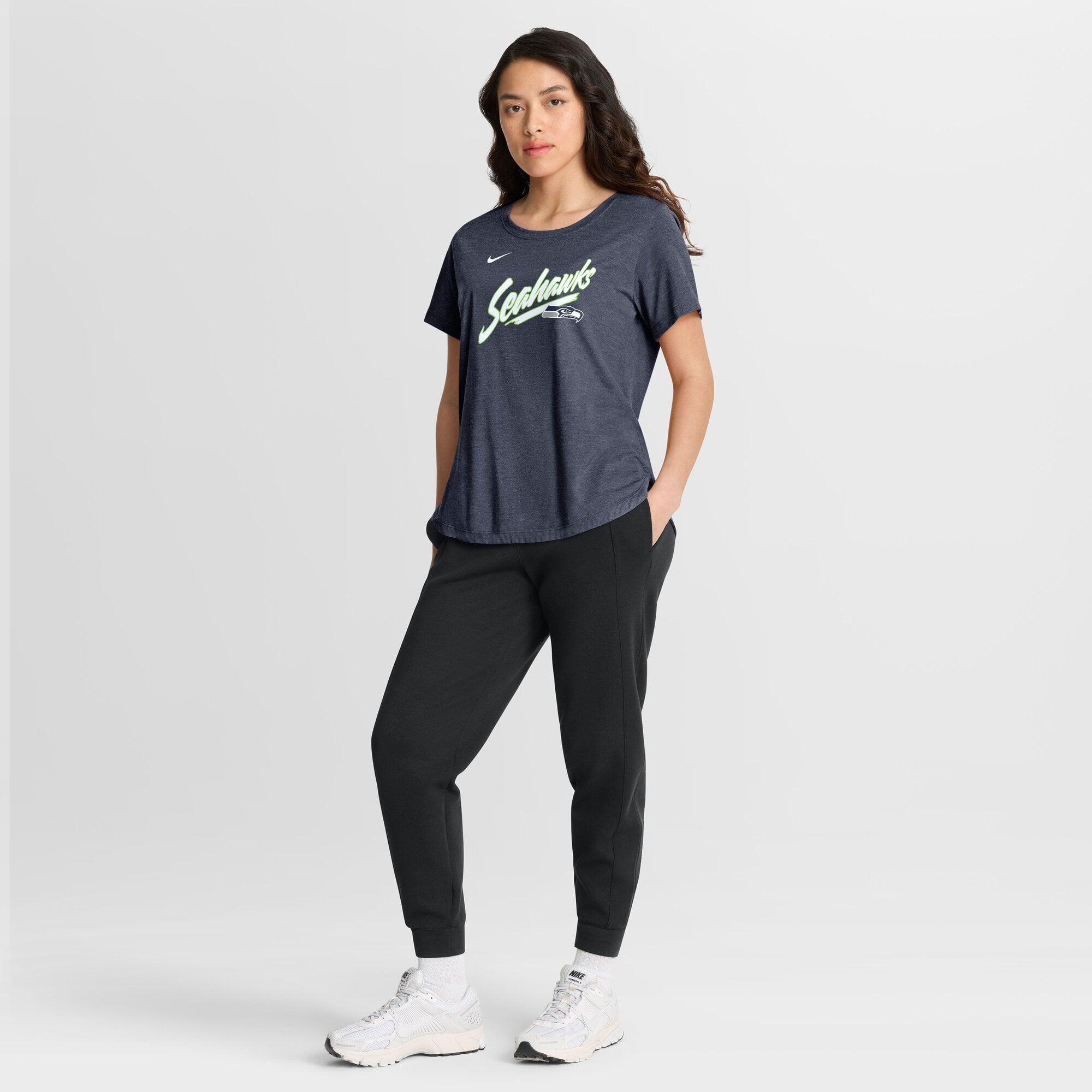 T-shirt Nike College Navy Seattle Seahawks Primetime Tri-Blend pour femmes