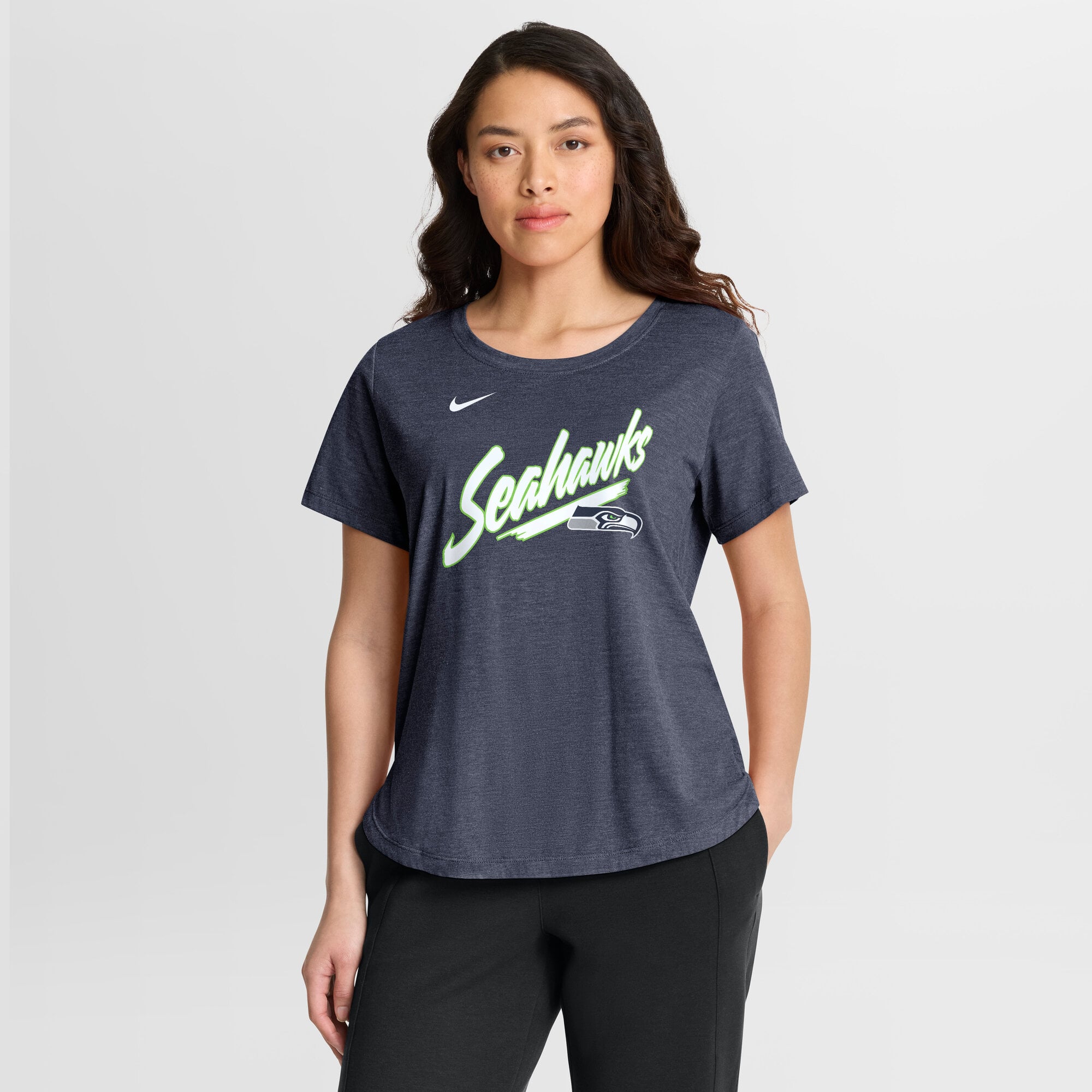 Women's Nike College Navy Seattle Seahawks Primetime Tri-Blend T-Shirt
