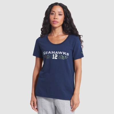 Seattle Seahawks Nike Women's Rivalries Collection Slub Dri-FIT T-Shirt - College Navy