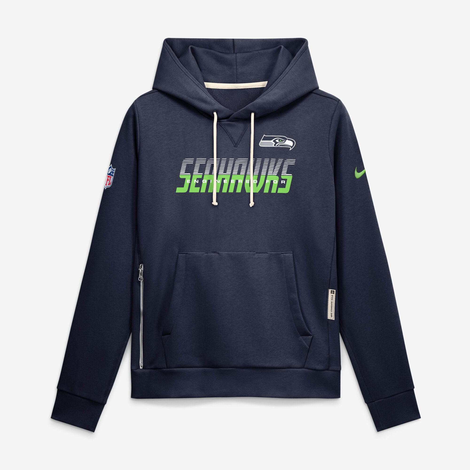 Sweat à capuche Nike College Navy Seattle Seahawks Sideline Standard Issue Dri-FIT pour femme