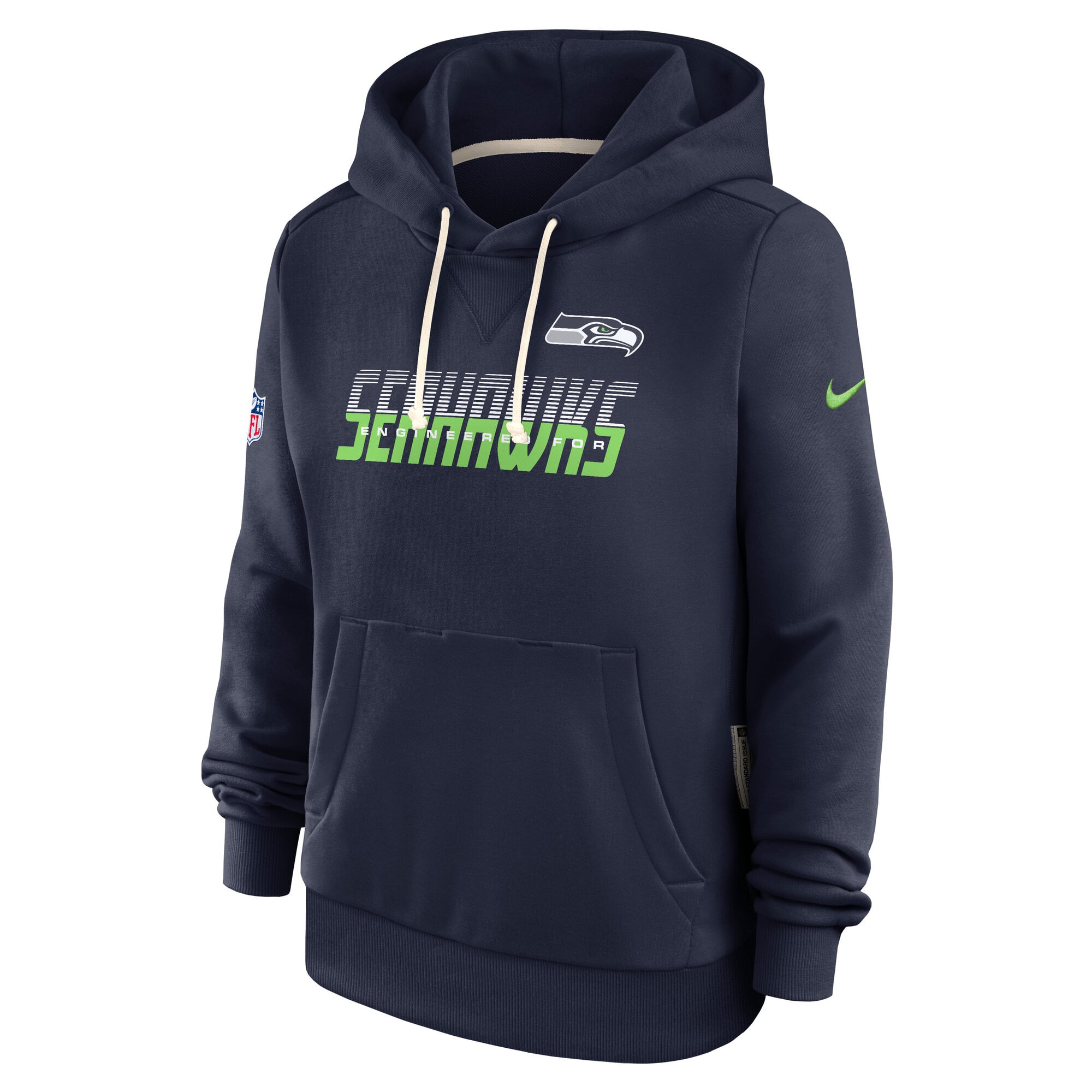 Sweat à capuche Nike College Navy Seattle Seahawks Sideline Standard Issue Dri-FIT pour femme