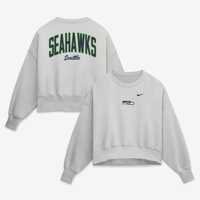 Sweat-shirt polaire surdimensionné Phoenix pour femme, Nike, Seattle Seahawks - Gris