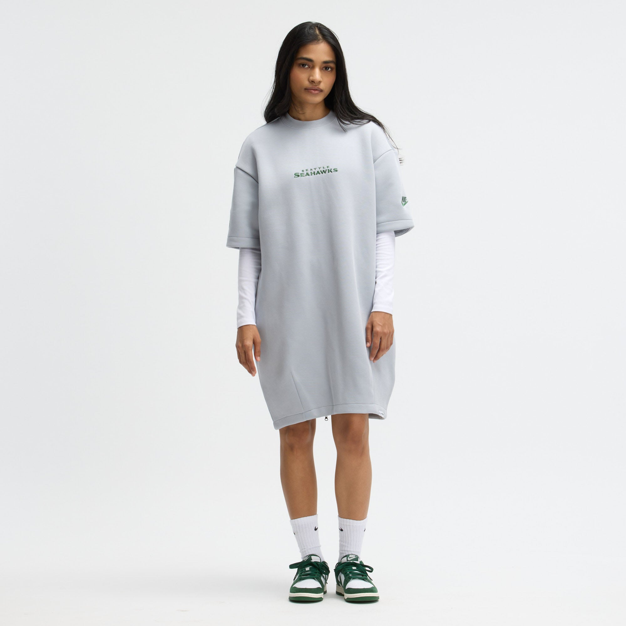 Women's Nike  Gray Seattle Seahawks Rivalries Collection Oversized Tech Fleece Dress