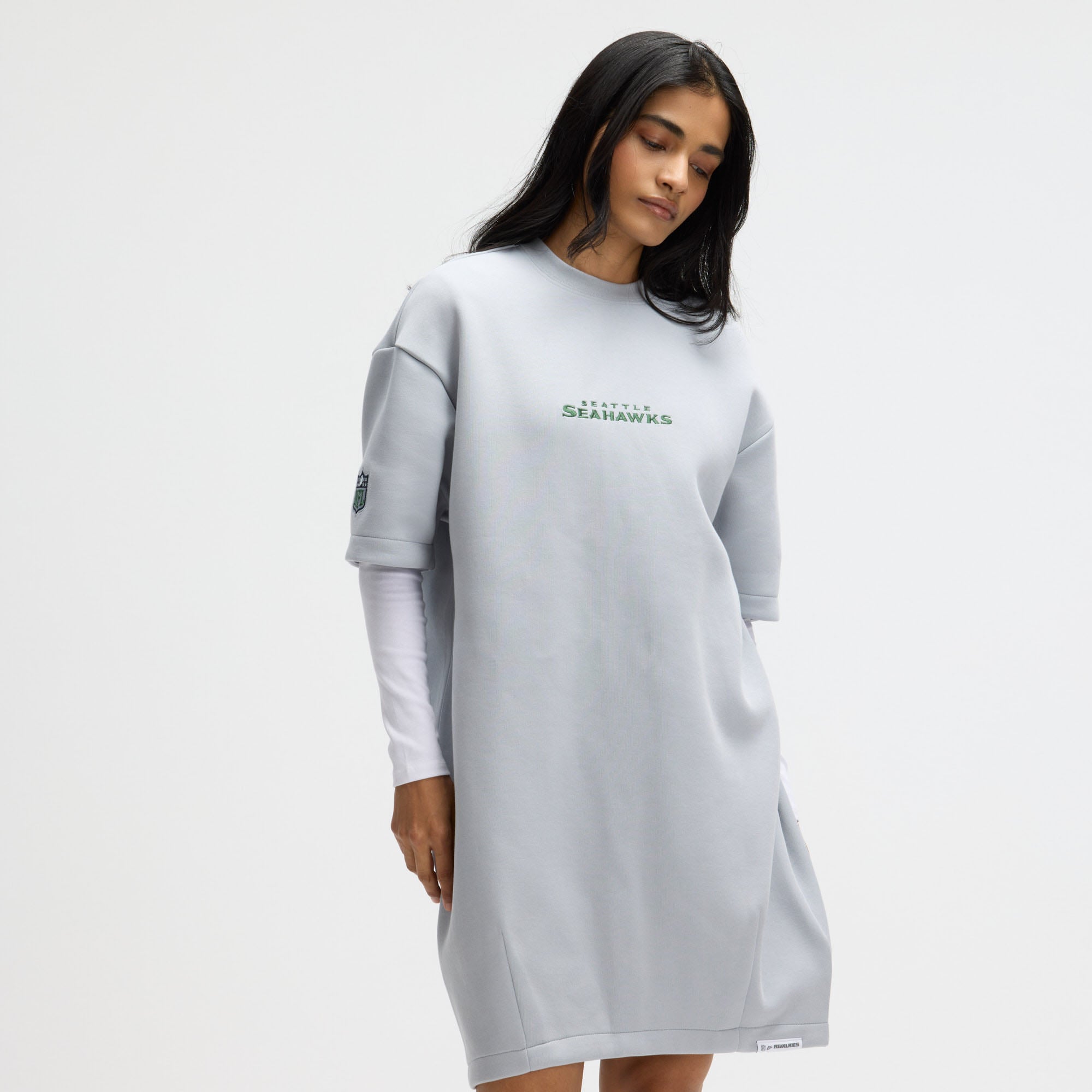 Women's Nike Gray Seattle Seahawks Rivalries Collection Oversized Tech Fleece Dress