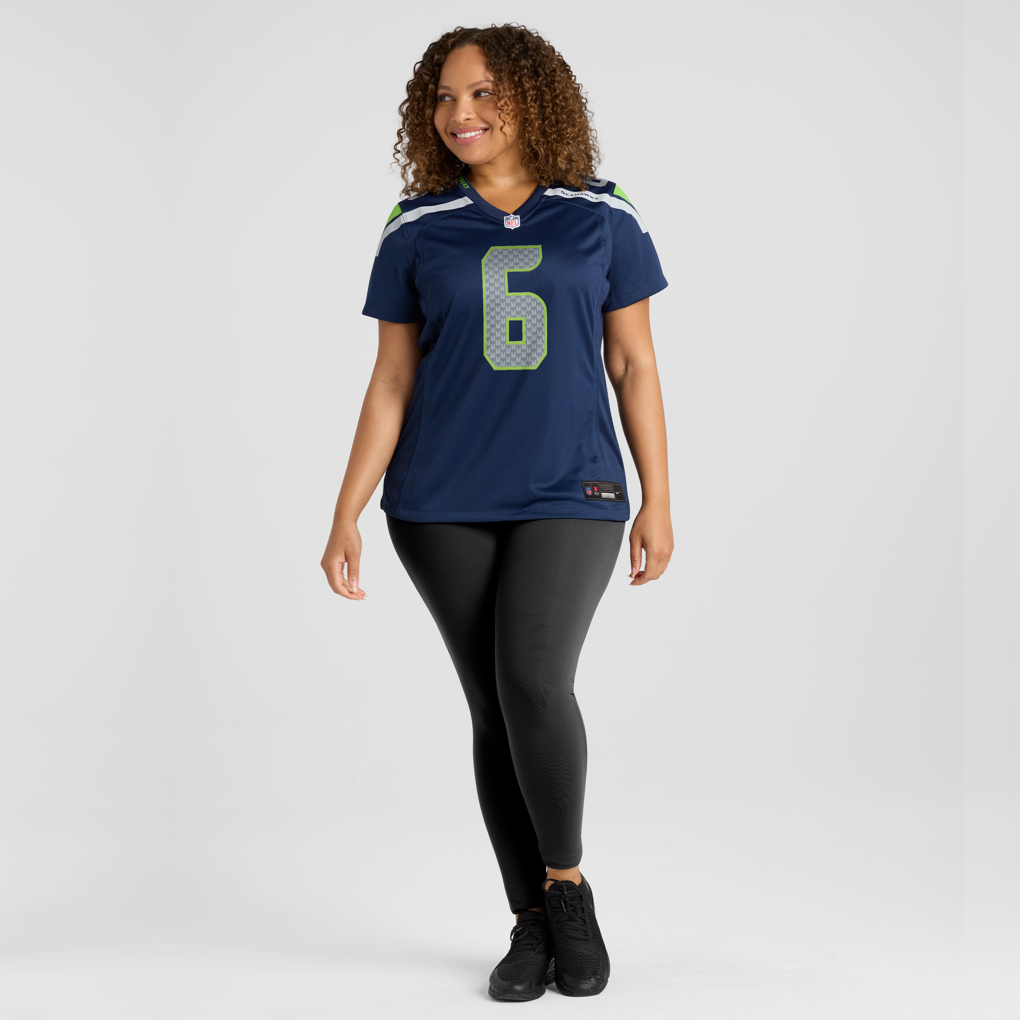 Maillot de match Nike Jalen Milroe College Navy Seattle Seahawks pour femme
