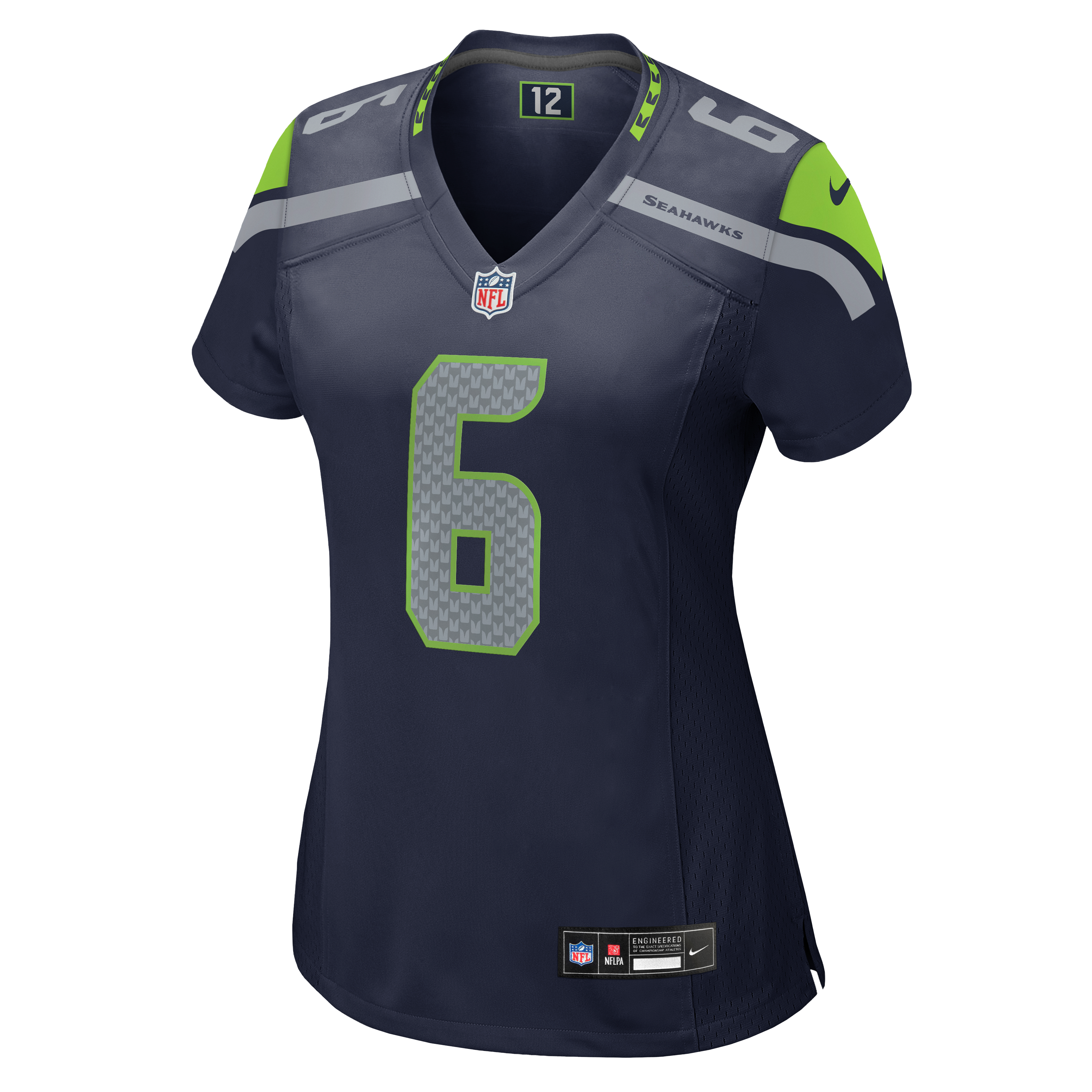 Maillot de match Nike Jalen Milroe College Navy Seattle Seahawks pour femme