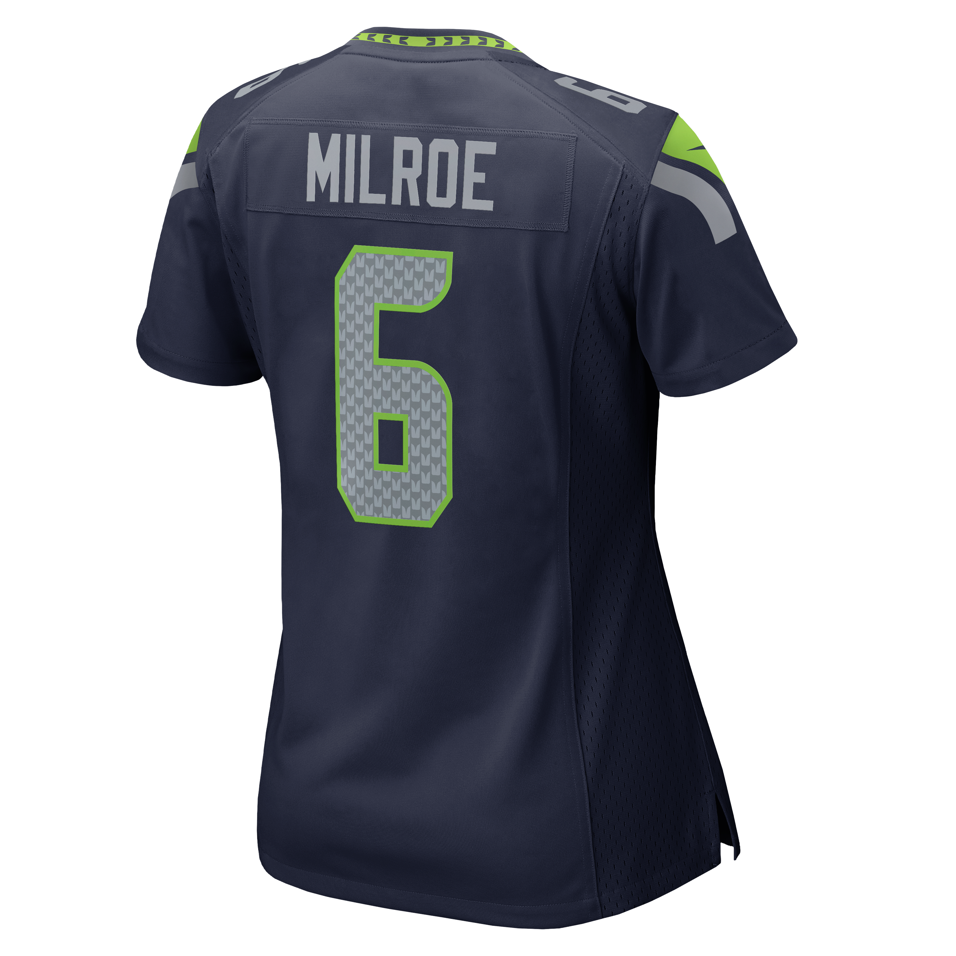 Maillot de match Nike Jalen Milroe College Navy Seattle Seahawks pour femme