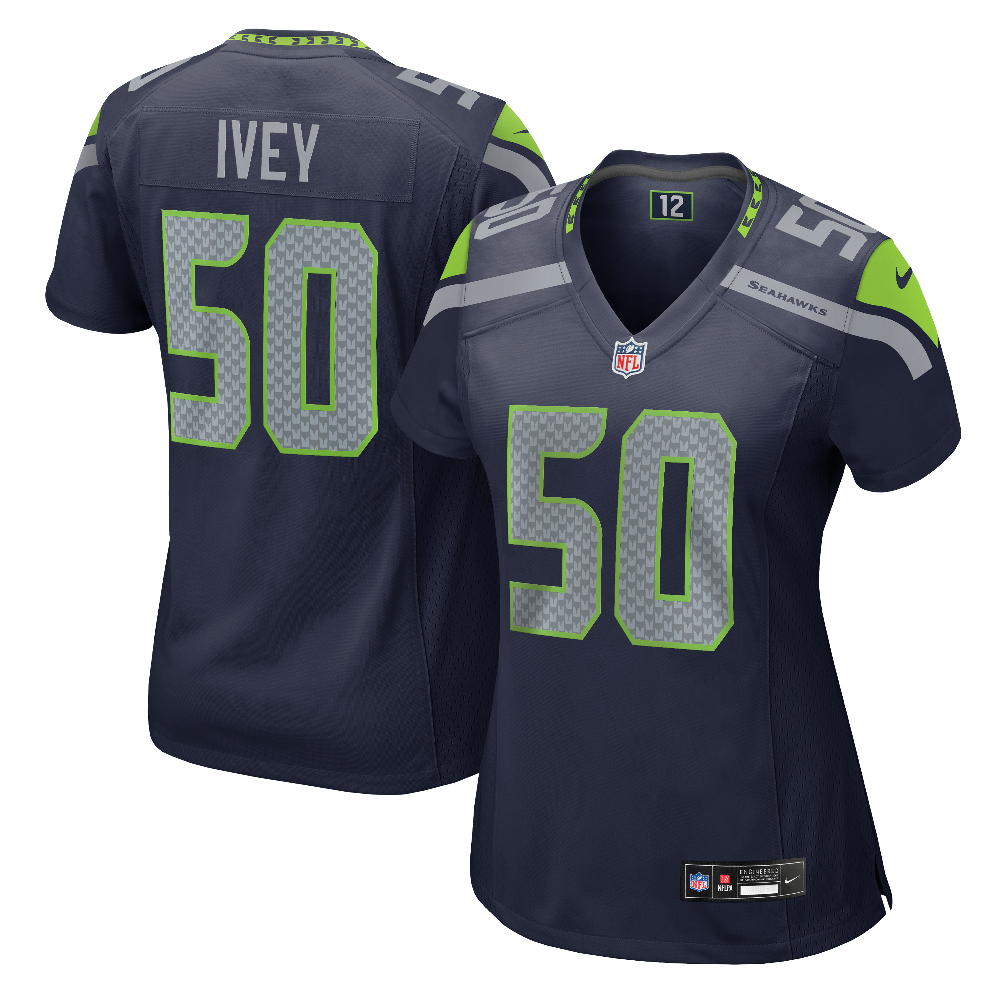 Women's Nike Jared Ivey College Navy Seattle Seahawks Team Game Jersey