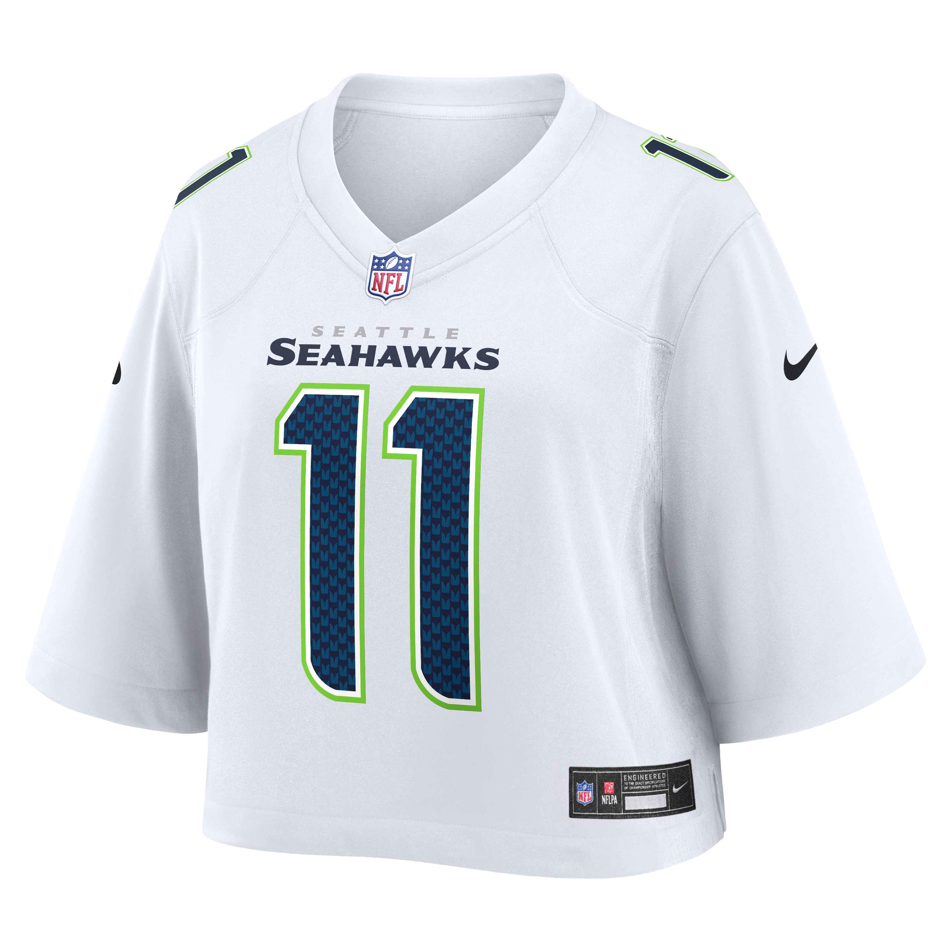 Women's Nike Jaxon Smith-Njigba White Seattle Seahawks Cropped Fashion Game Jersey