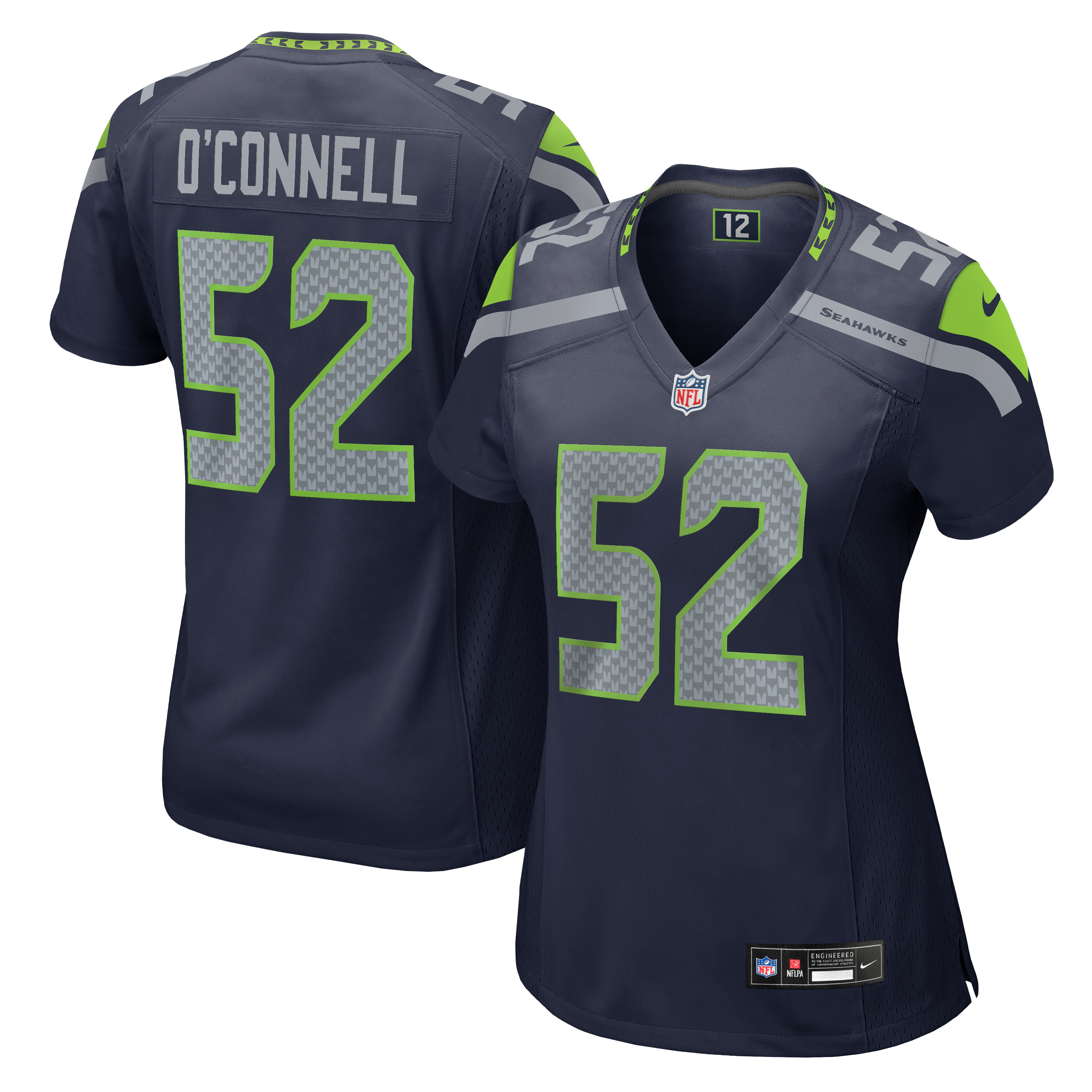 Maillot de match Nike Patrick O'Connell College Navy Seattle Seahawks pour femme