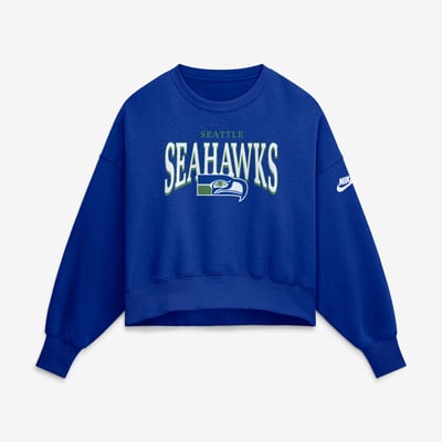  Seattle Seahawks Nike Women's Oversized Phoenix Fleece Sweatshirt - Royal