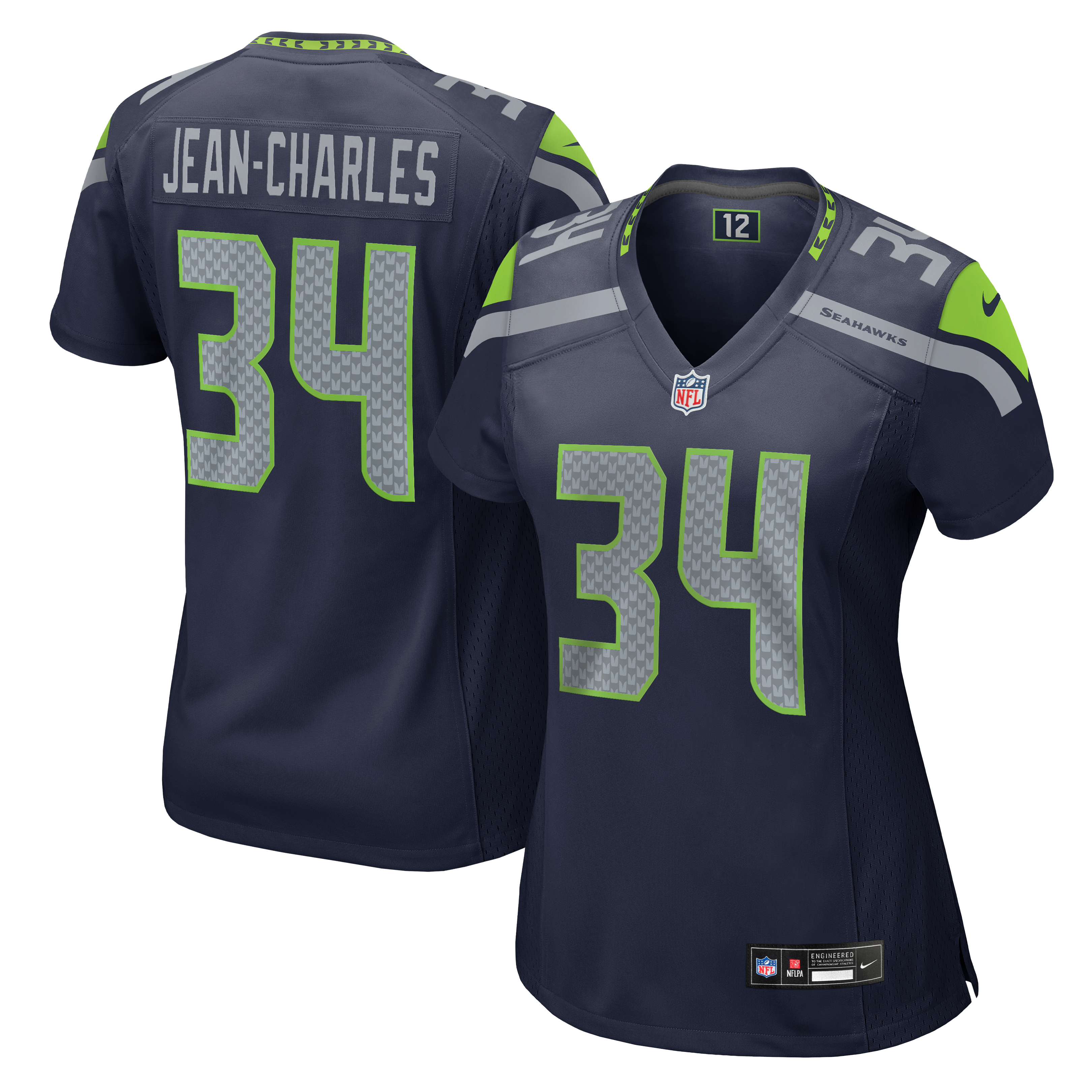 Women's Nike Shemar Jean-Charles College Navy Seattle Seahawks Team Game Jersey