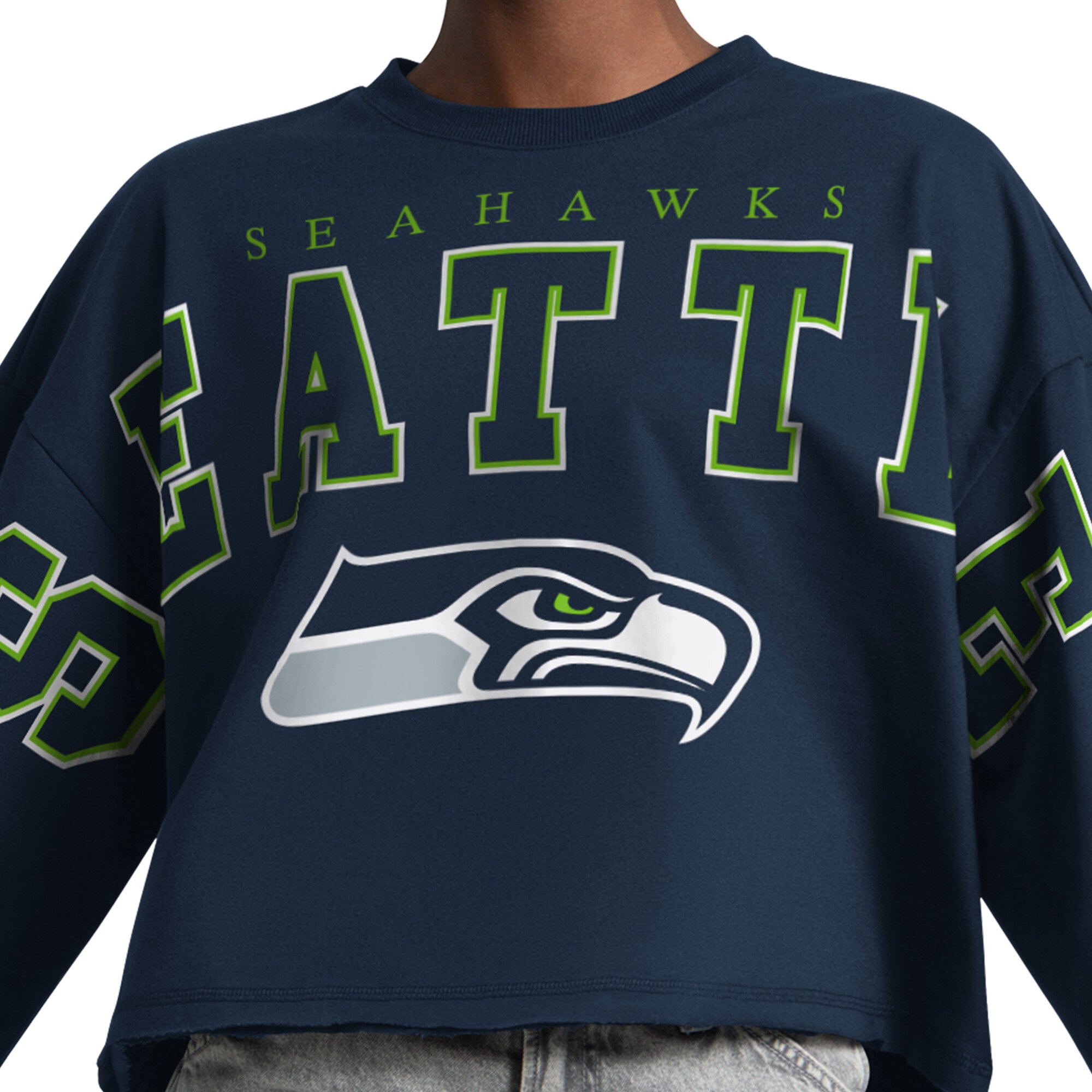 Sweat-shirt court Starter College Navy Seattle Seahawks Bleachers pour femmes