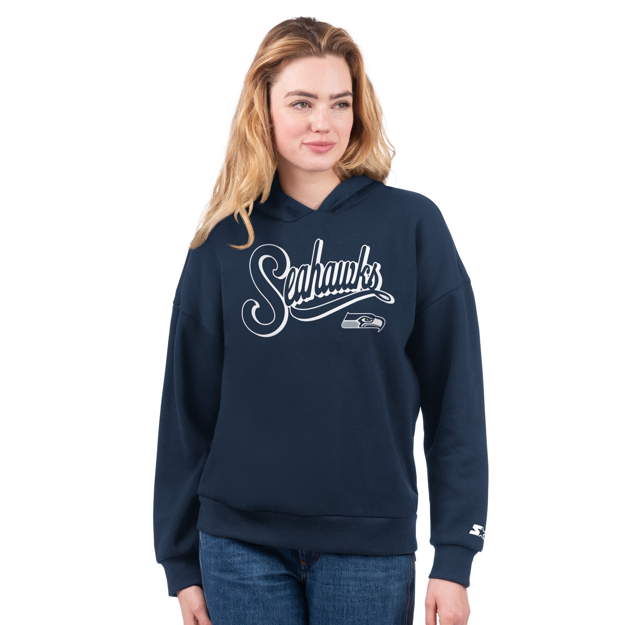 Ensemble sweat à capuche et t-shirt Starter vert fluo/bleu marine Seattle Seahawks pour femme