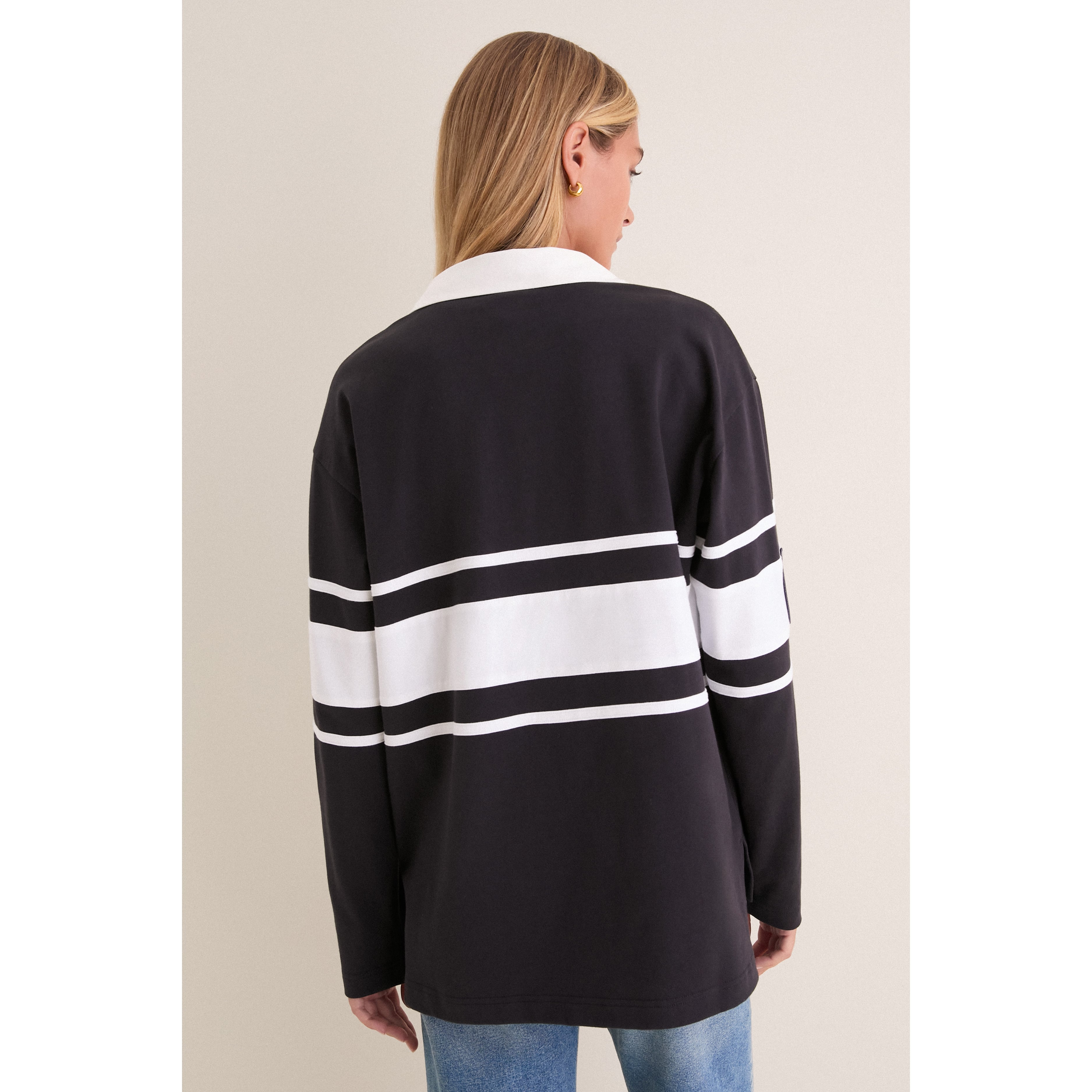 Polo à manches longues bleu marine Seattle Seahawks de l'université Tuckernuck pour femmes