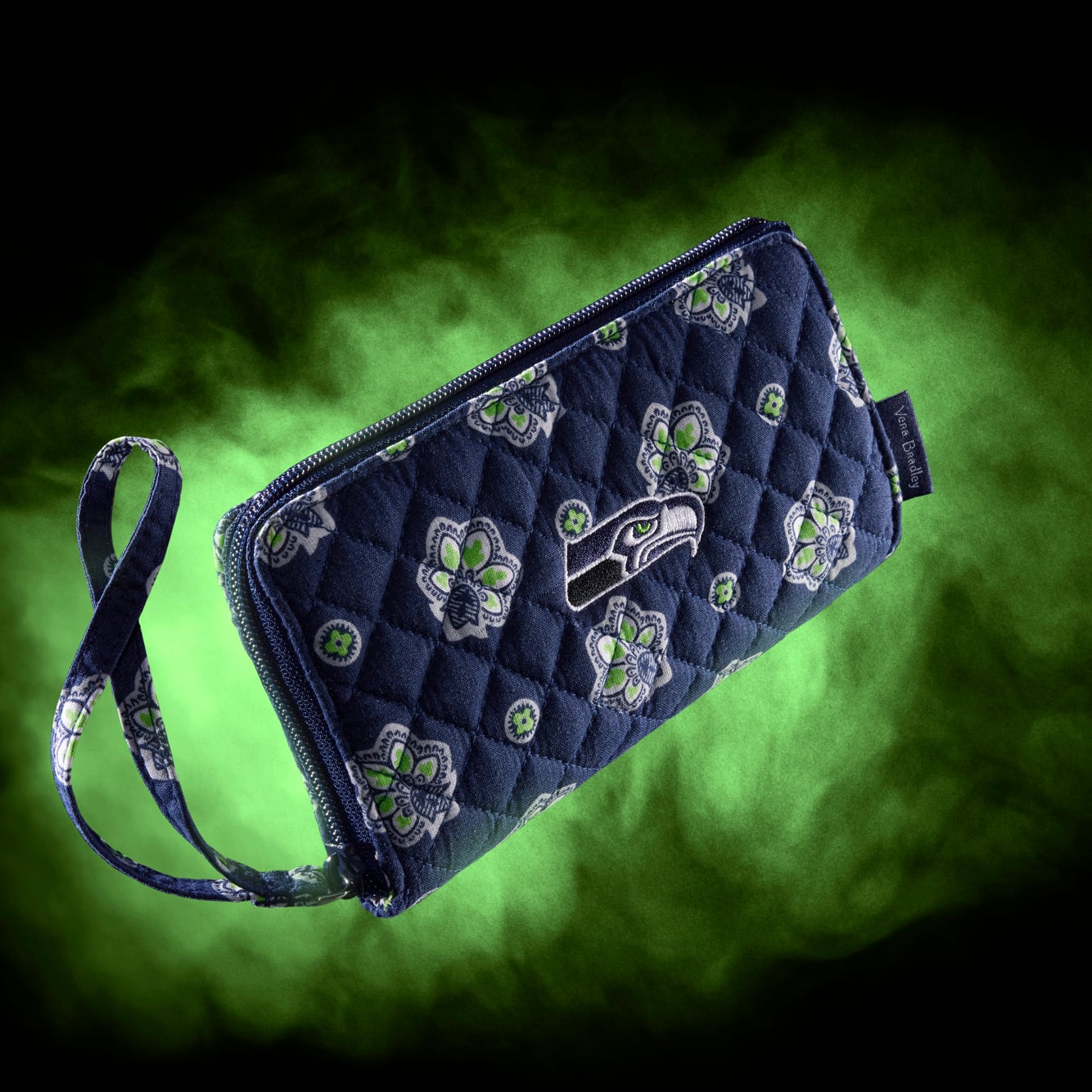 Women's Vera Bradley Seattle Seahawks RFID Front-Zip Wristlet