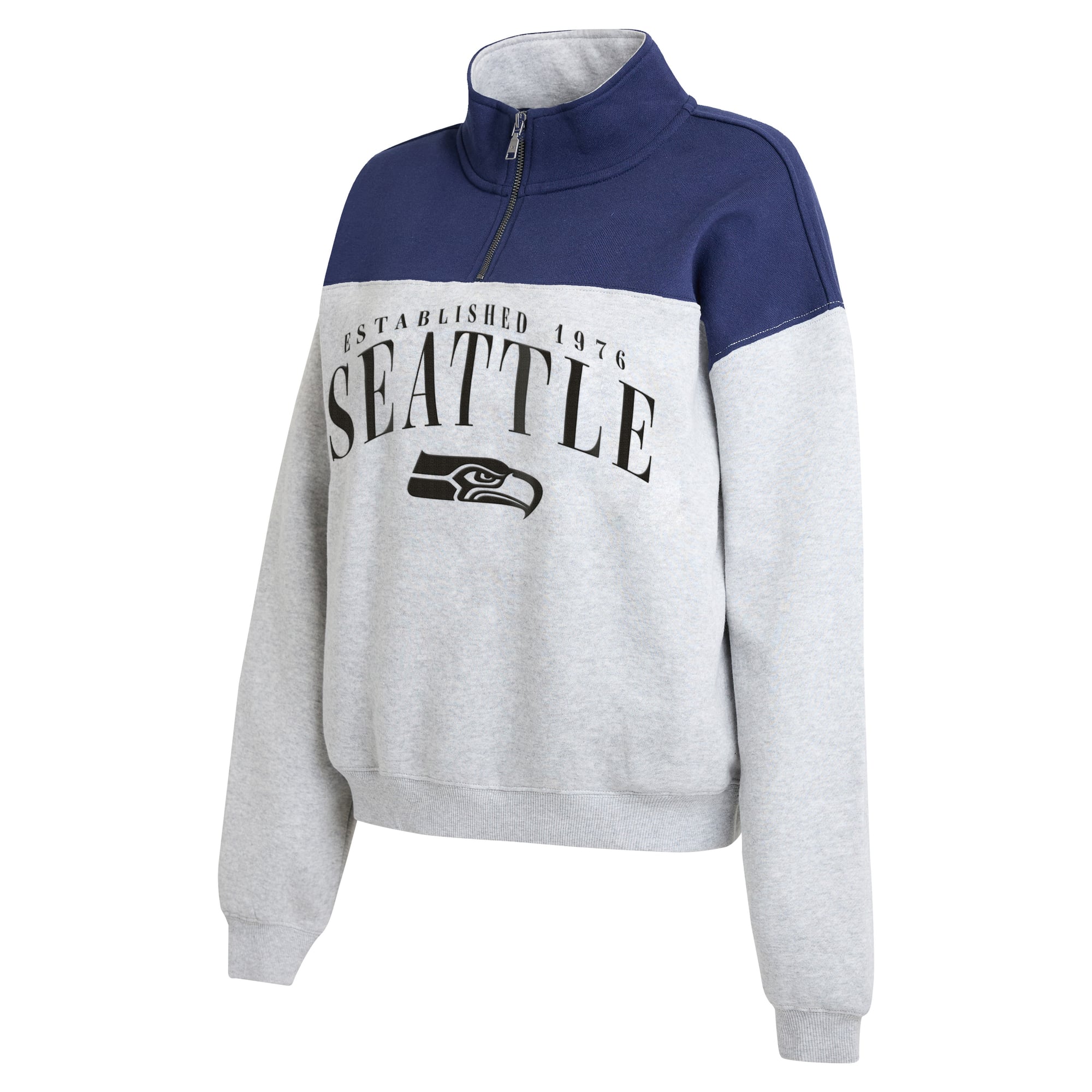 Pull à demi-zip en gris chiné Seattle Seahawks de la marque WEAR by Erin Andrews pour femme