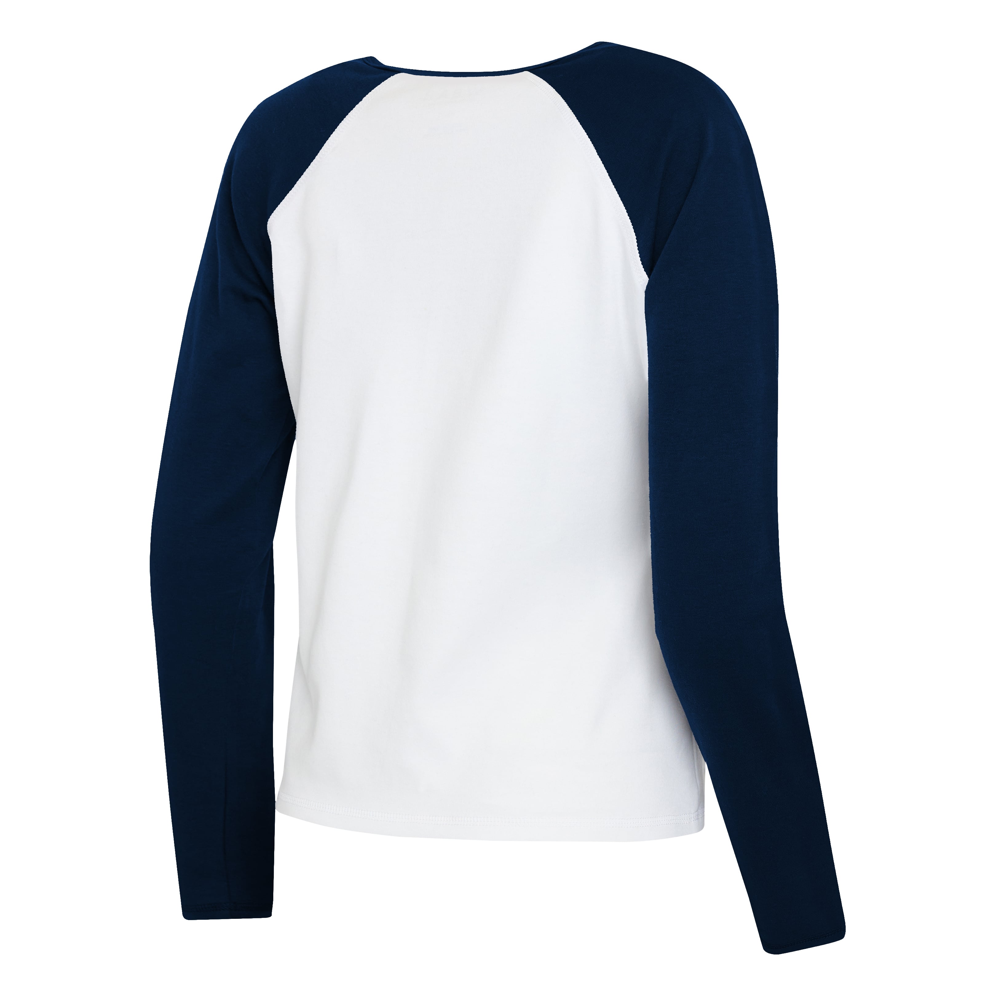 T-shirt Henley à manches longues raglan blanc/bleu marine Seattle Seahawks pour femmes de la marque WEAR by Erin Andrews