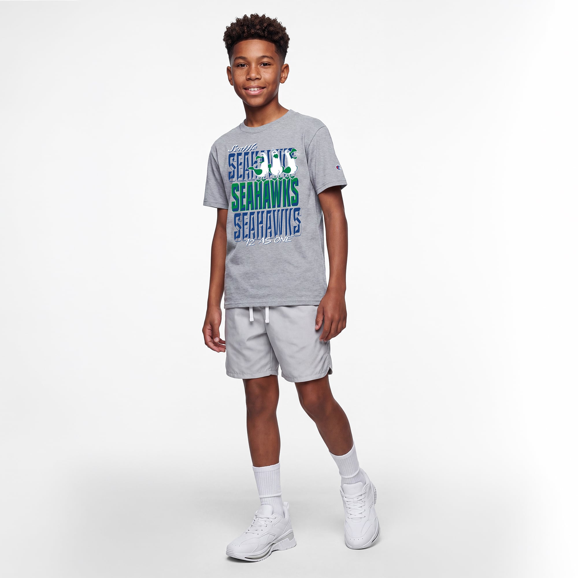 Youth Disney x Champion Heather Gray Seattle Seahawks Seagulls T-Shirt