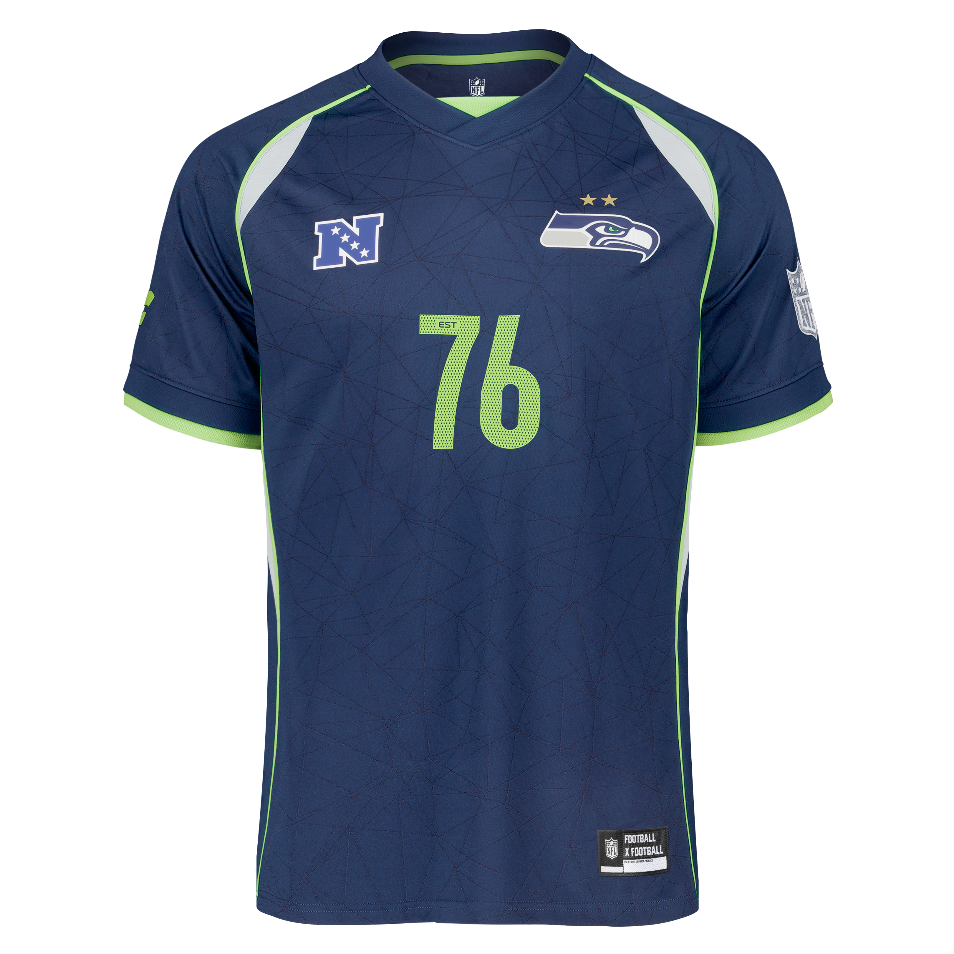 Youth Fanatics College Navy Seattle Seahawks Football x V-Neck Fan Top