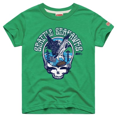  Seattle Seahawks Homage Youth NFL x Grateful Dead Tri-Blend T-Shirt - Neon Green