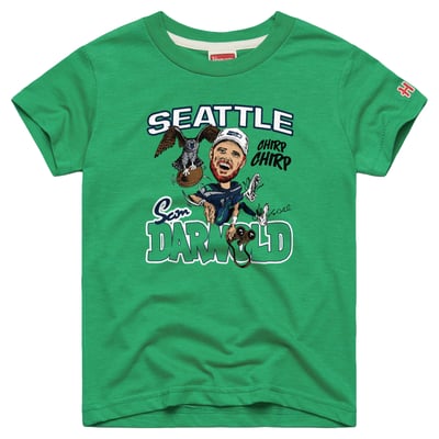 Sam Darnold Seattle Seahawks Homage Youth Caricature T-Shirt - Neon Green