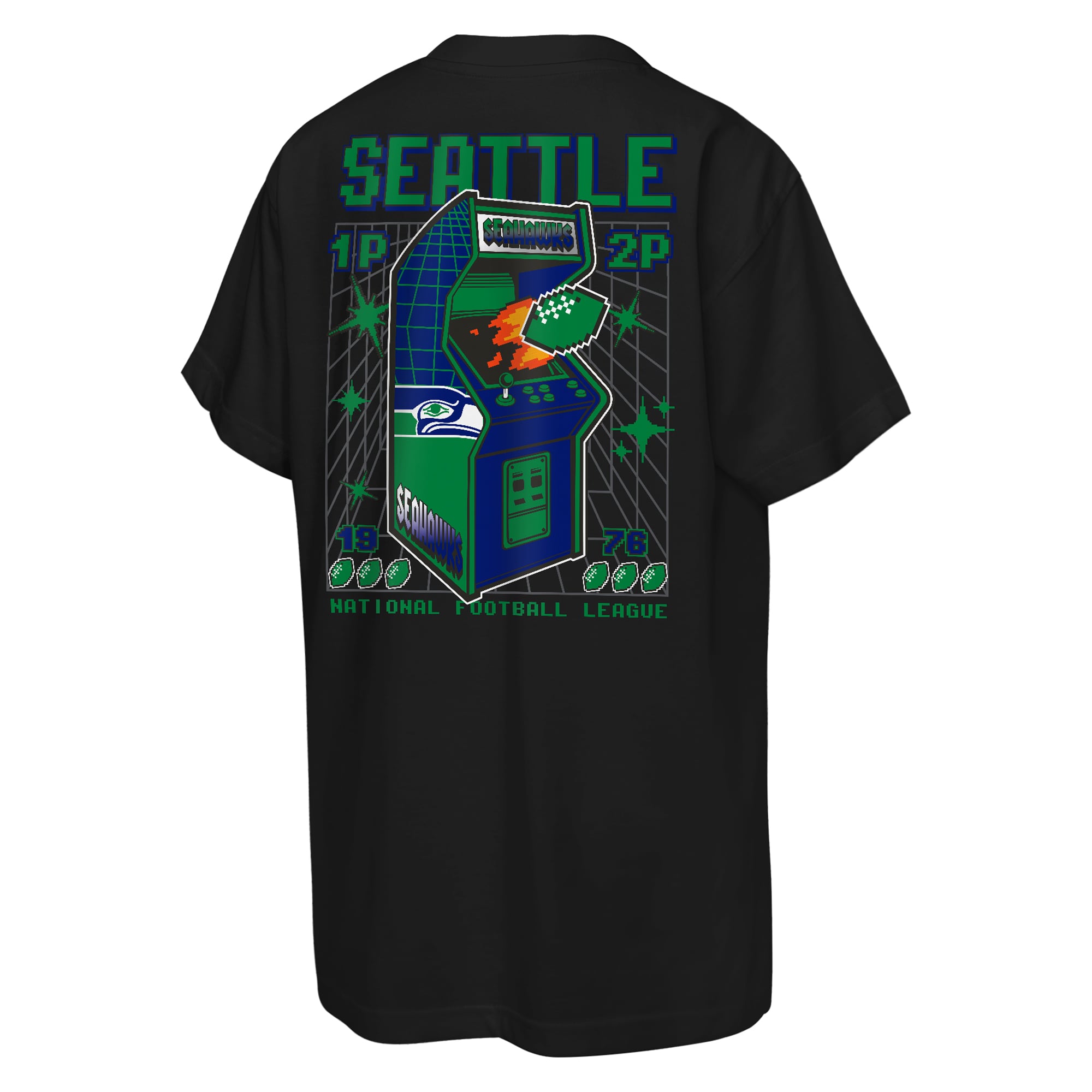 T-shirt rétro arcade noir Mitchell & Ness Seattle Seahawks pour jeunes