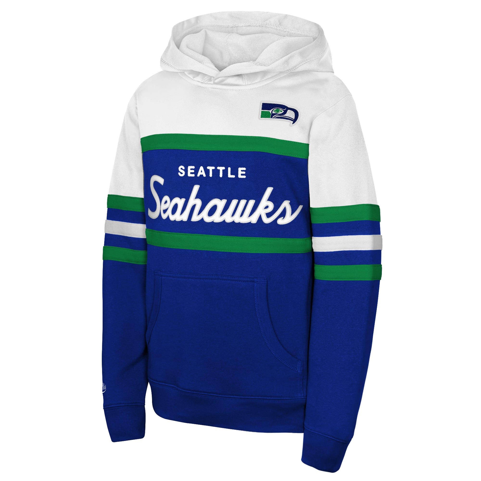 Youth Mitchell & Ness Royal Seattle Seahawks Throwback Head Coach Hoodie