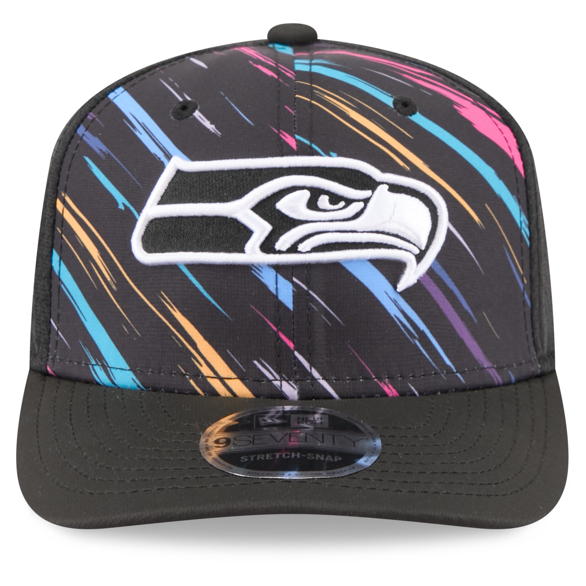 Youth New Era Black Seattle Seahawks 2026 NFL Crucial Catch 9SEVENTY Adjustable Trucker Hat