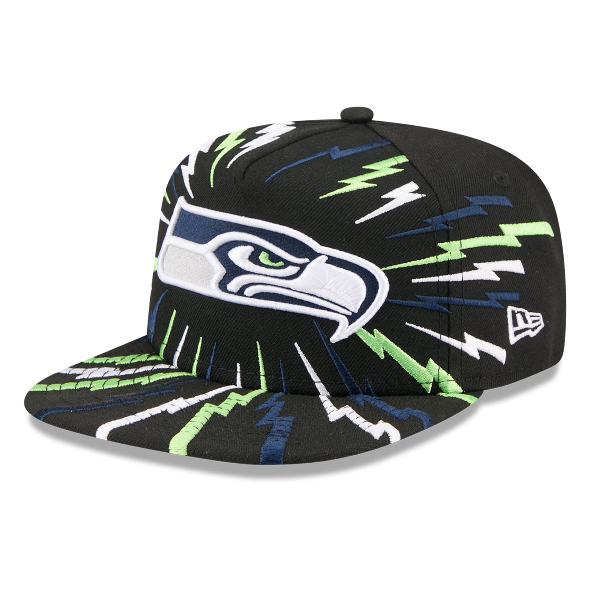 Casquette snapback New Era 9FIFTY Bolt A-Frame noire Seattle Seahawks pour jeunes