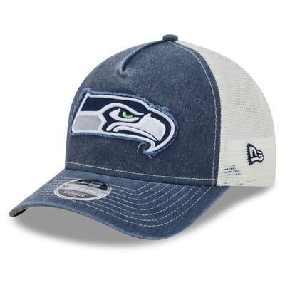  Seattle Seahawks New Era Youth Fan 9FORTY A-Frame Trucker Adjustable Hat - College Navy